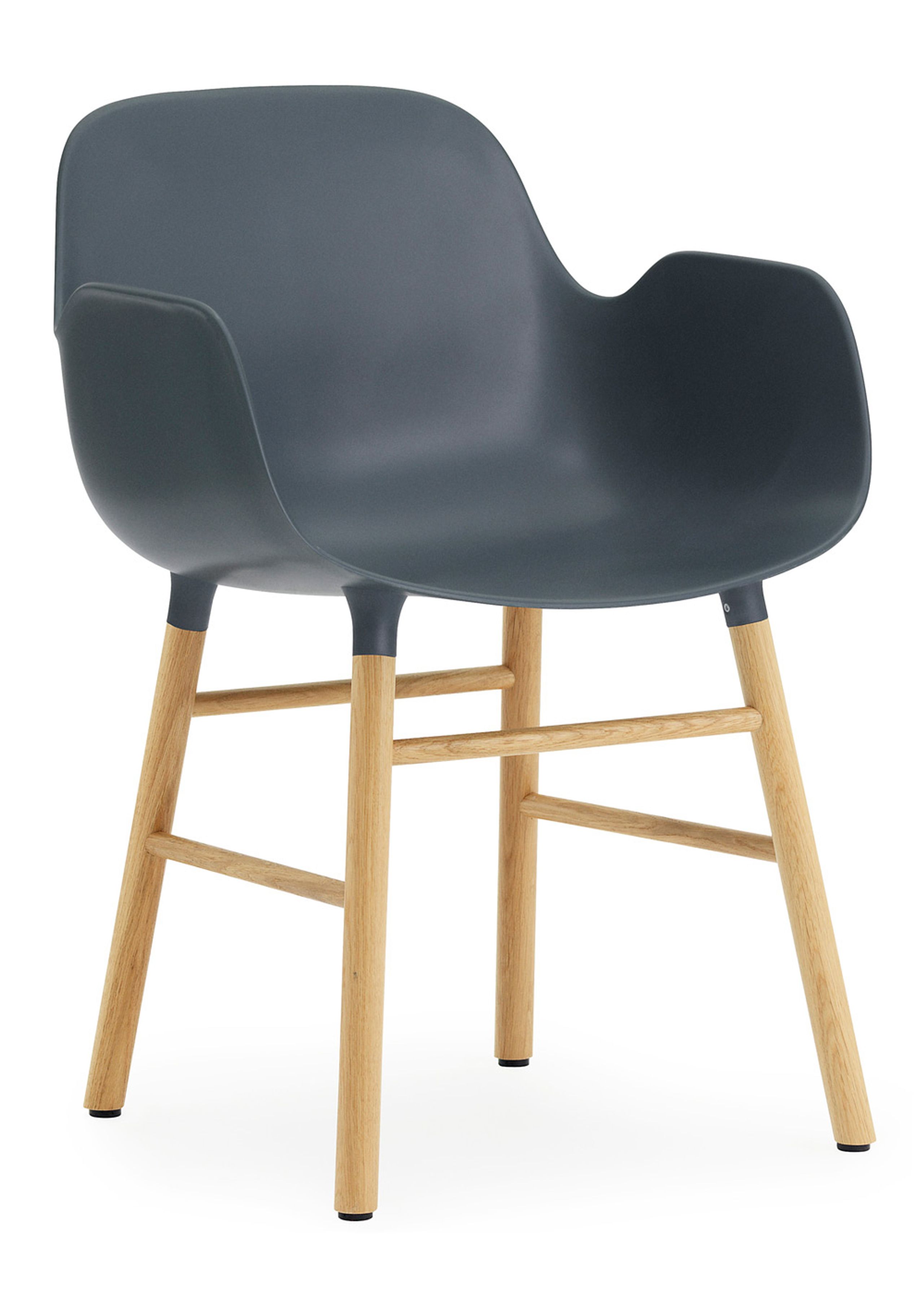 Normann Copenhagen - Poltrona - Form Armchair - Steel, Chrome & Brass - Blue/Oak