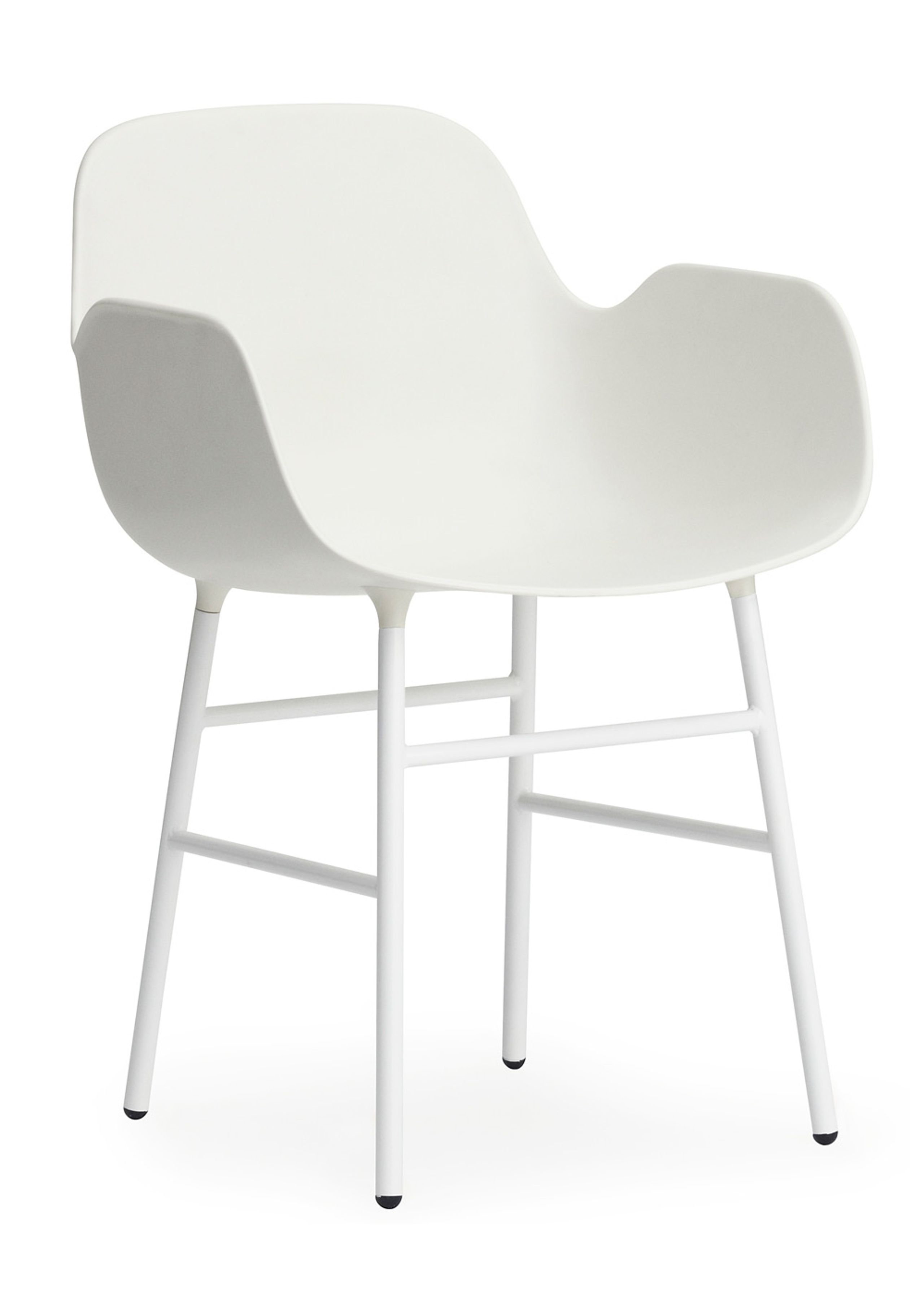 Normann Copenhagen - Fauteuil - Form Armchair - Steel, Chrome & Brass - White/White