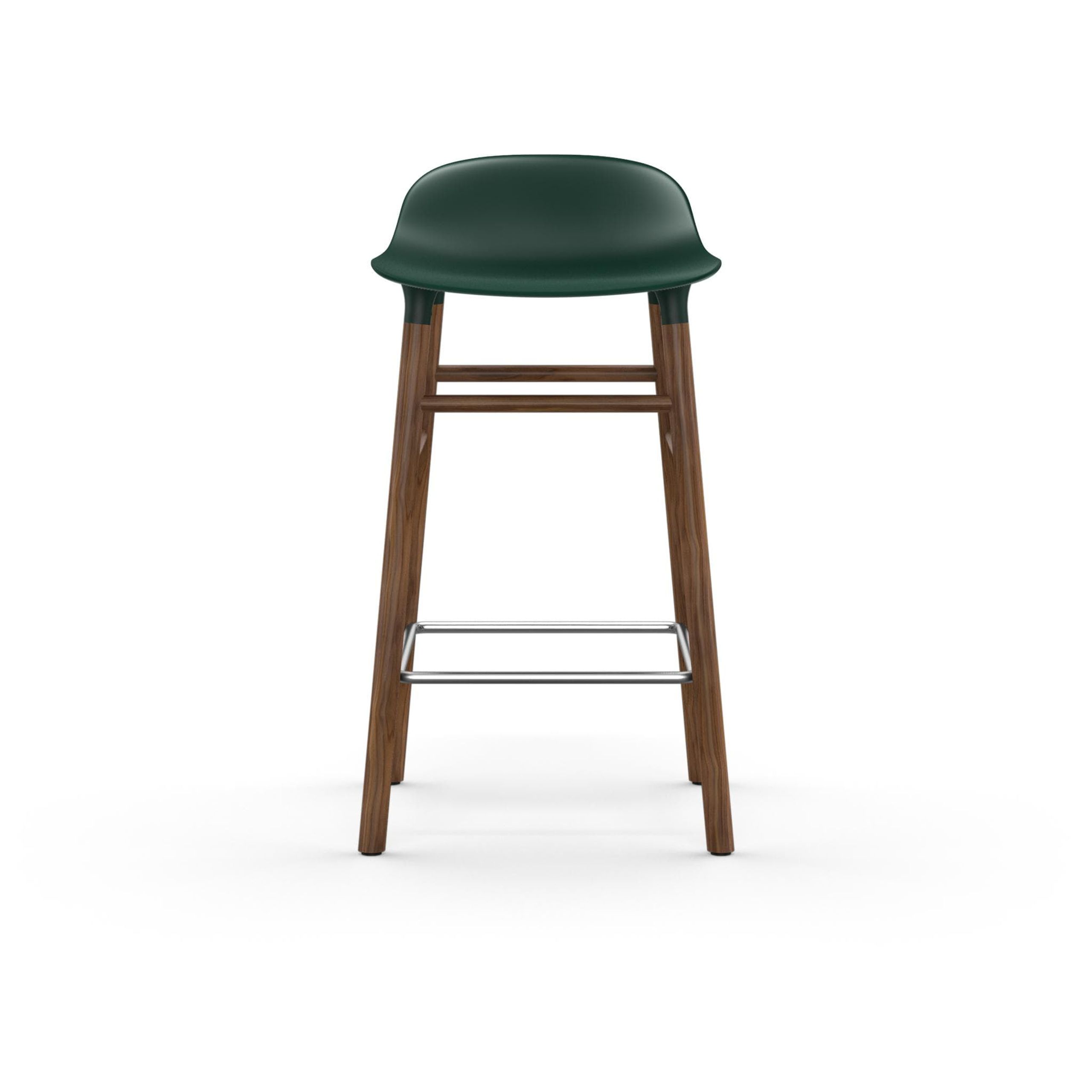 Normann Copenhagen - Cadeira - Form Barstool - 65 cm - Wood - Green/Walnut