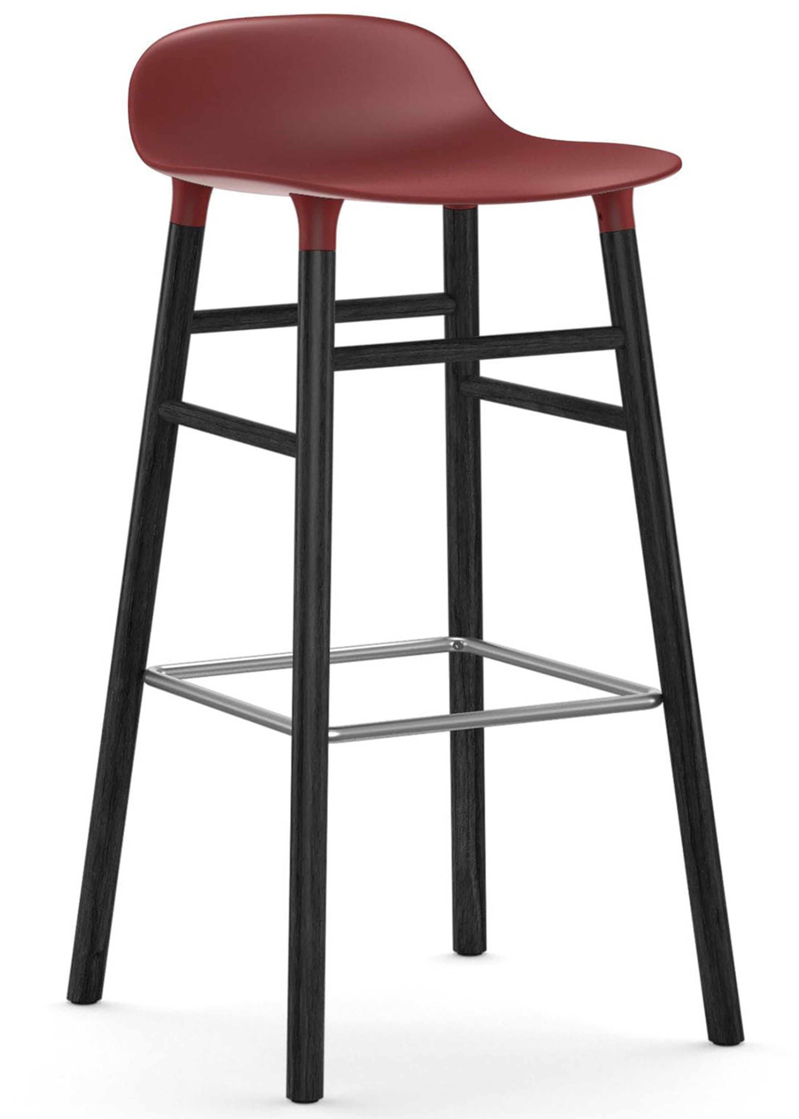 Normann Copenhagen - Cadeira - Form Barstool - 75 cm - Wood - Red/Black