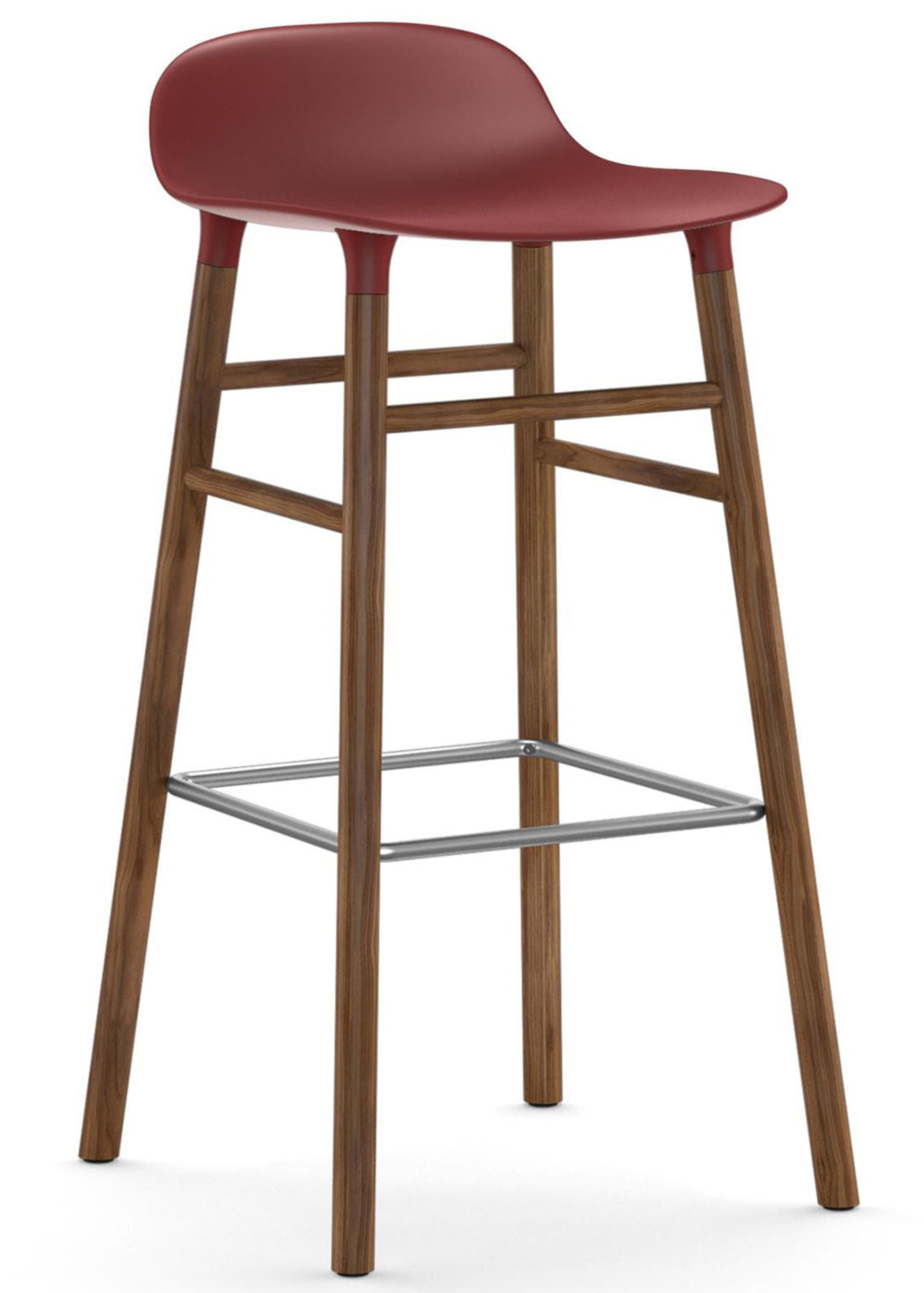 Normann Copenhagen - Cadeira - Form Barstool - 75 cm - Wood - Red/Walnut