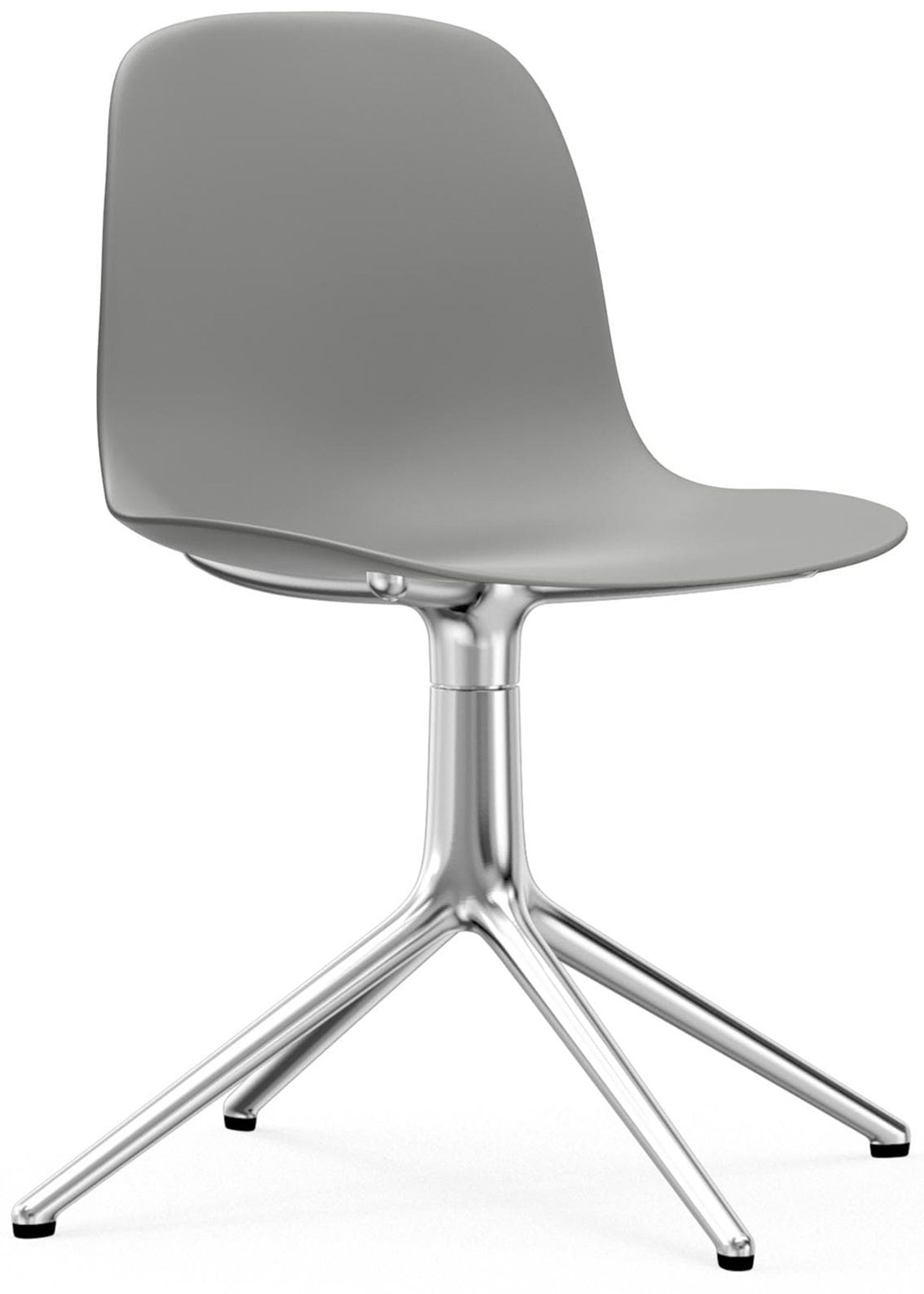 Normann Copenhagen -  - Form Chair - Swivel 4L - Frame: Aluminium / Seat: Grey