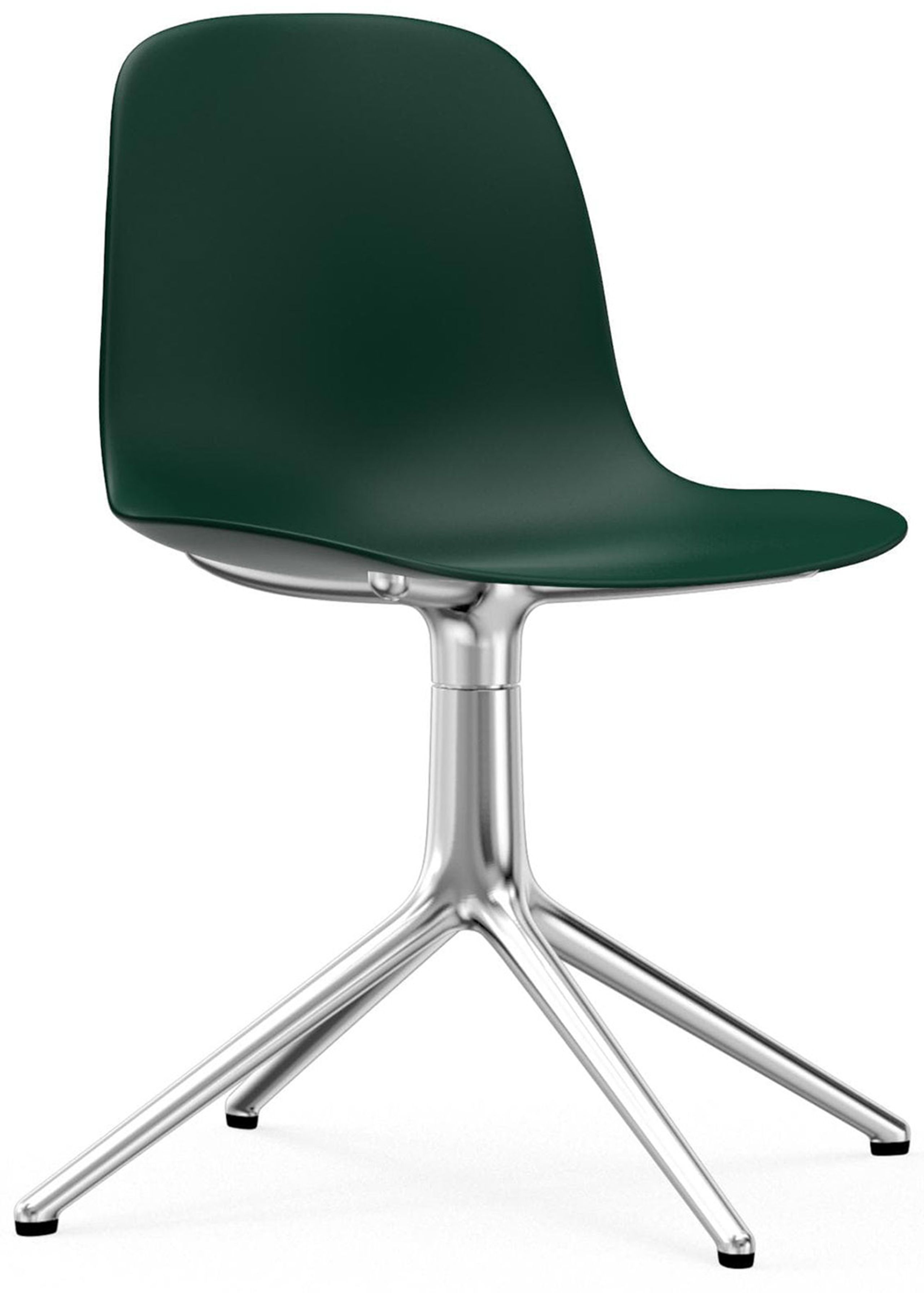 Normann Copenhagen -  - Form Chair - Swivel 4L - Frame: Aluminium / Seat: Green