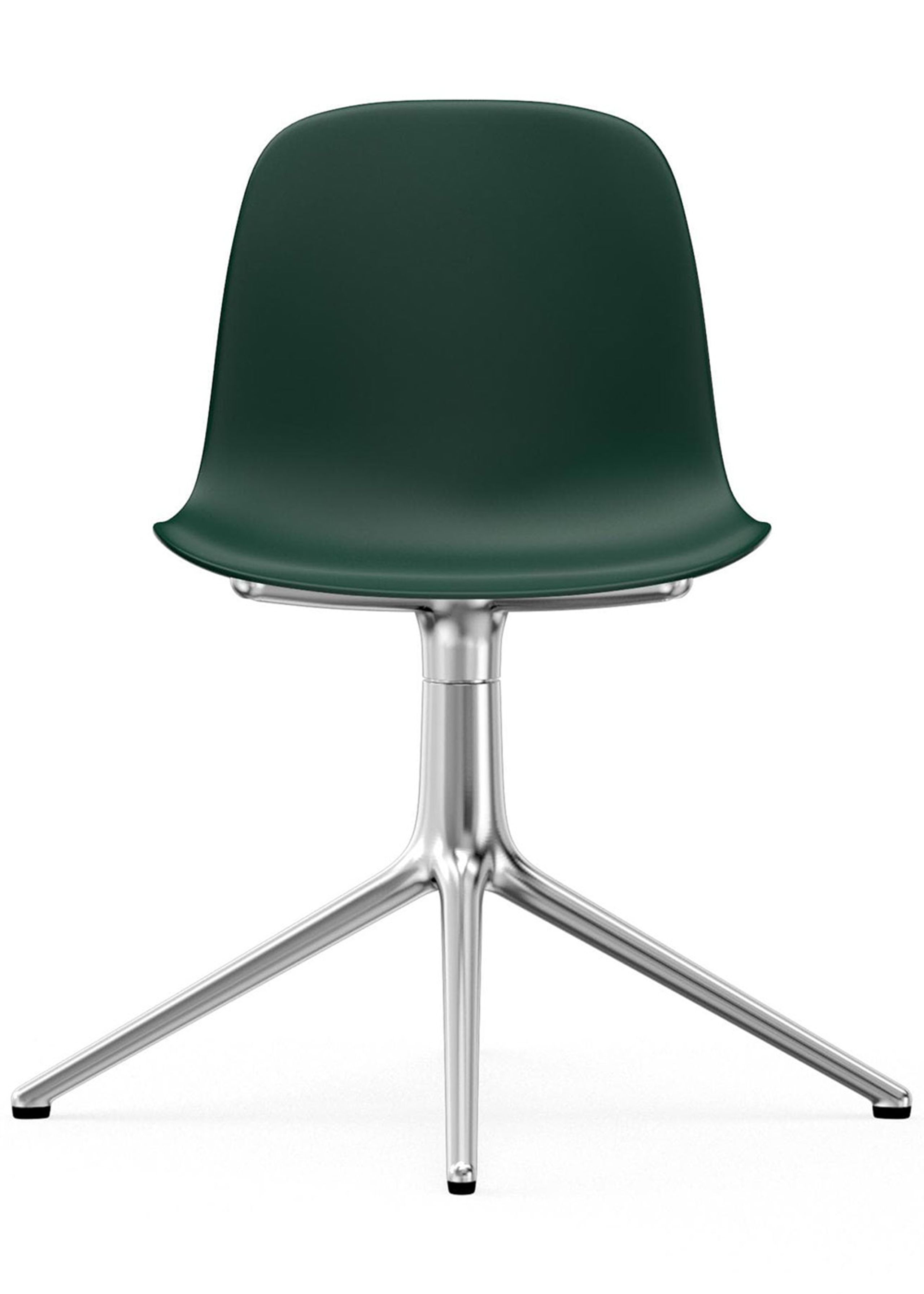 Normann Copenhagen -  - Form Chair - Swivel 4L - Frame: Aluminium / Seat: Green