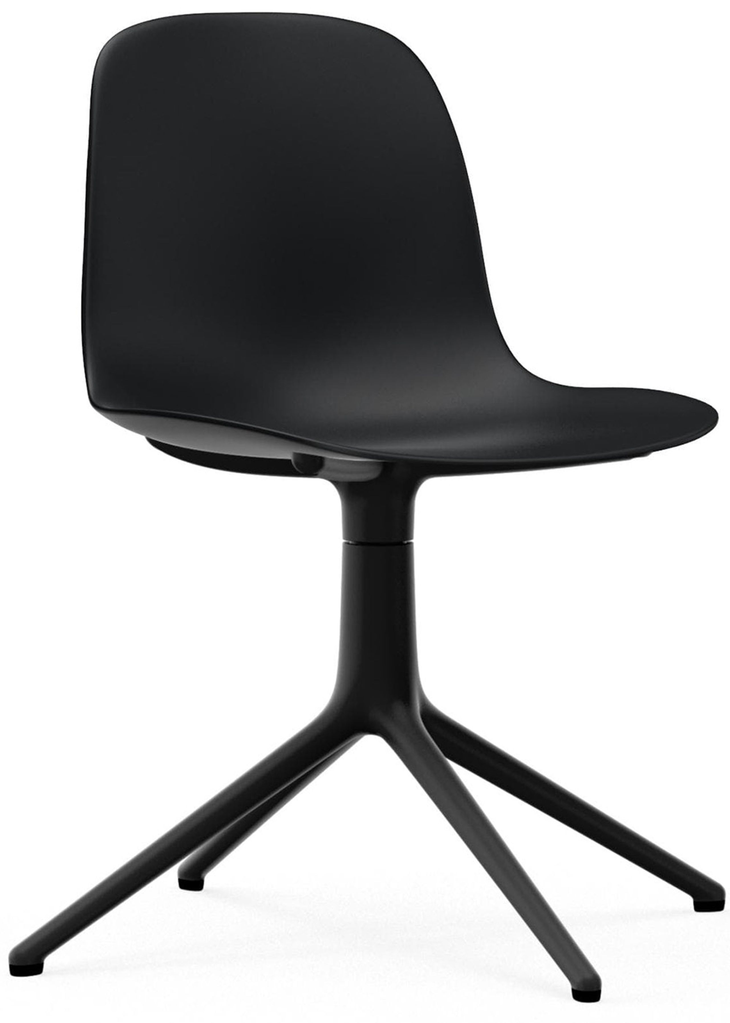 Normann Copenhagen -  - Form Chair - Swivel 4L - Frame: Black Aluminium / Seat: Black