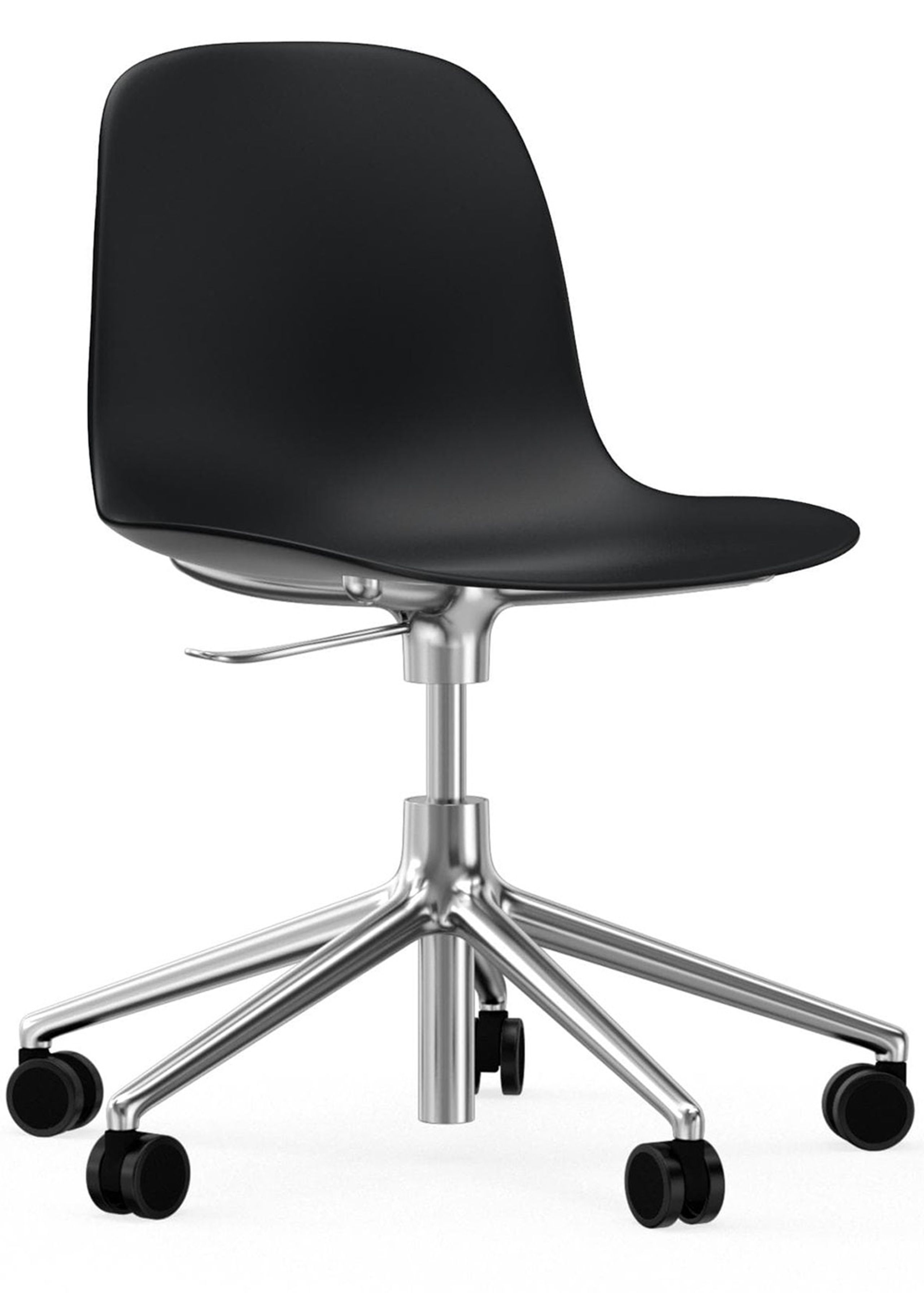 Normann Copenhagen - Chaise de bureau - Form Chair - Swivel 5W Gaslift - Frame: Aluminium / Seat: Black