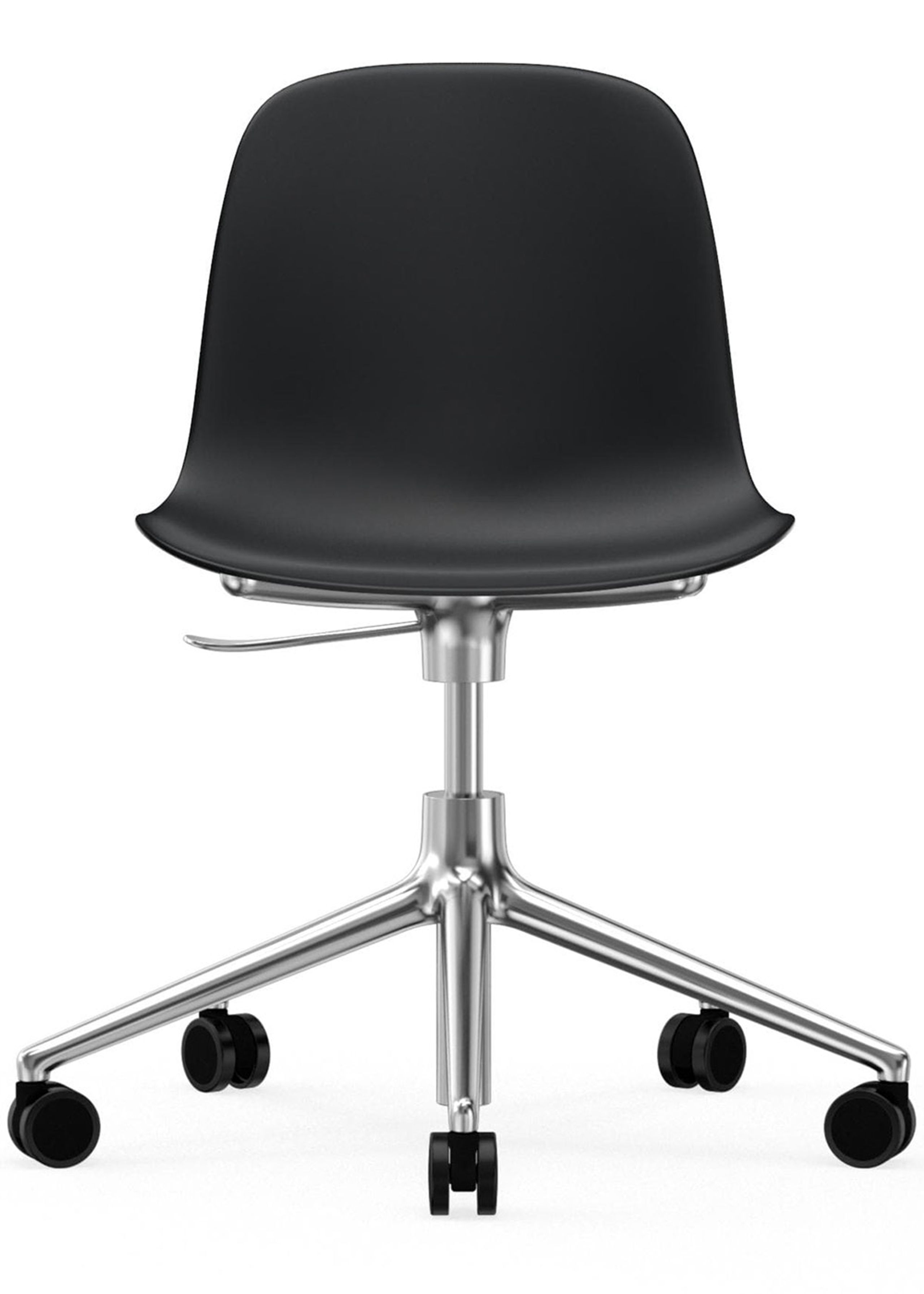 Normann Copenhagen - Chaise de bureau - Form Chair - Swivel 5W Gaslift - Frame: Aluminium / Seat: Black