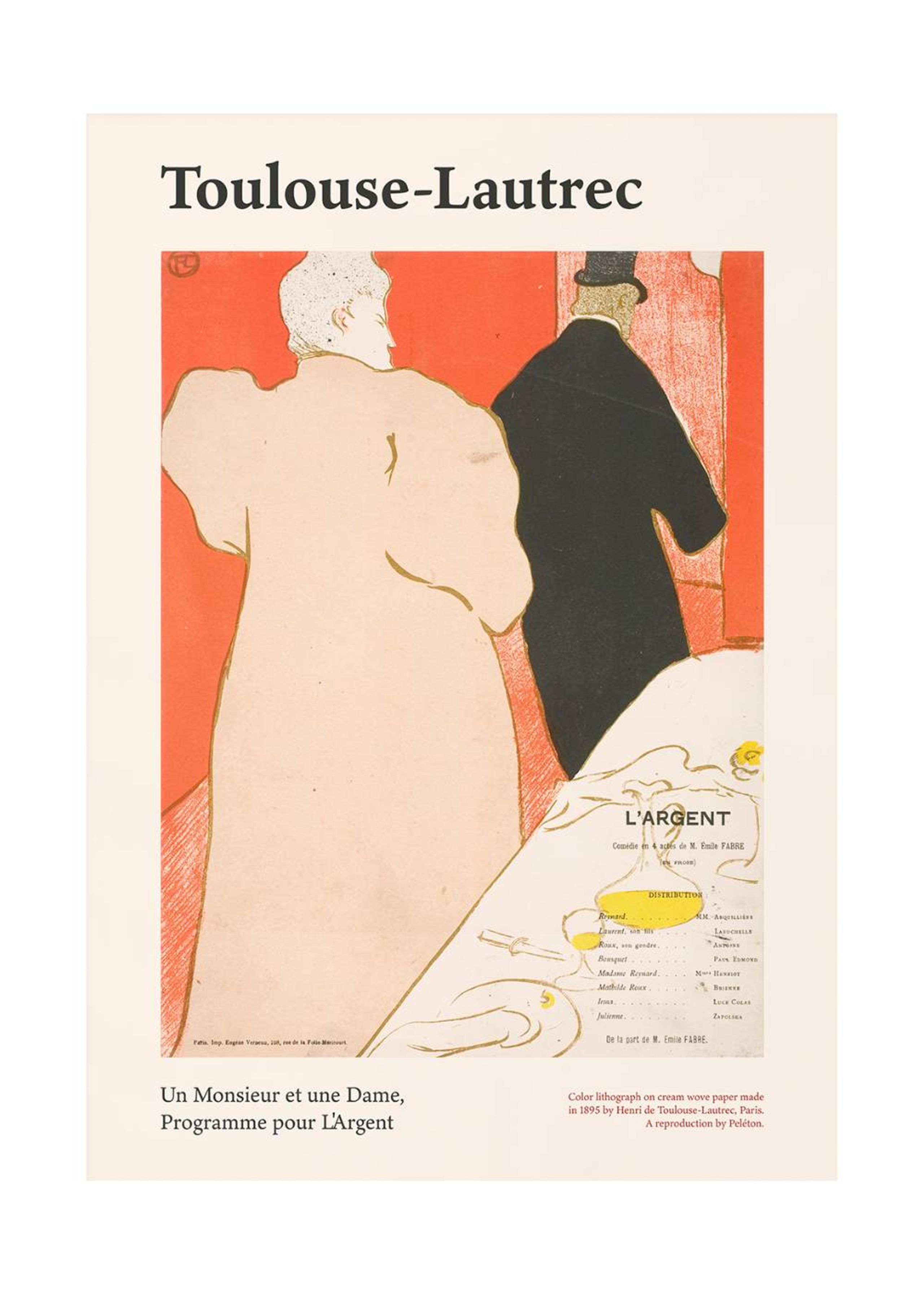 Peléton - Poster - Un Monsieur et une Dame, Programme pour L'Argent Poster - No Frame