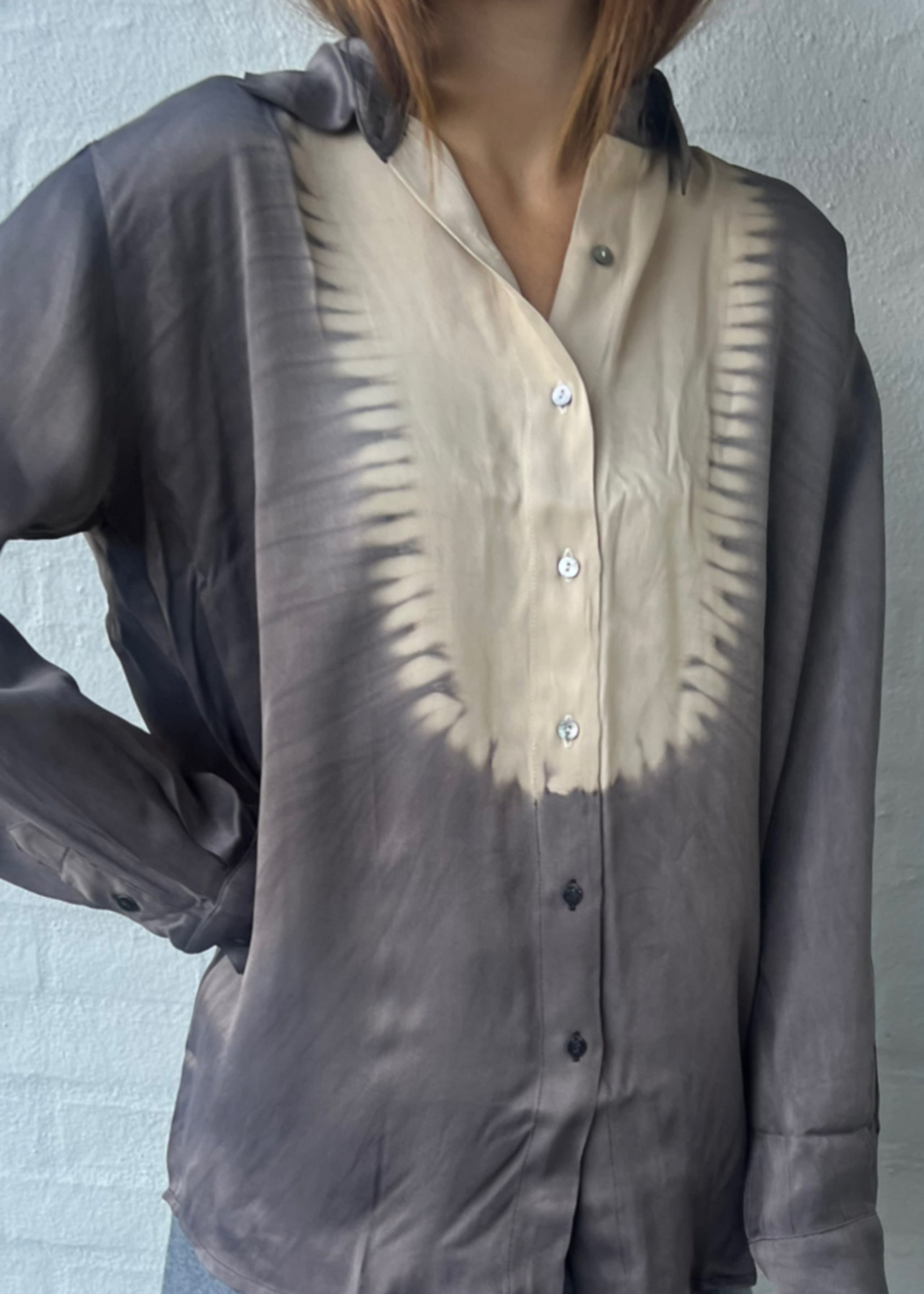 Rabens Saloner - Hemd - Rosali Streamline Shirt - Granite/Oatmeal Combo