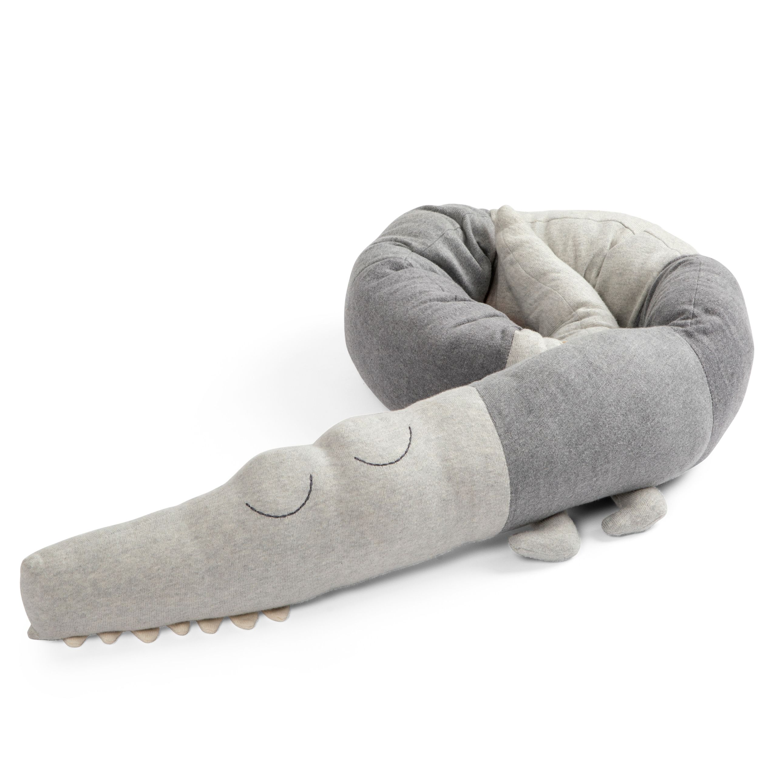Sebra - Kopfkissen für Kinder - Strikket Pude, Sleepy Croc - Elephant Grey