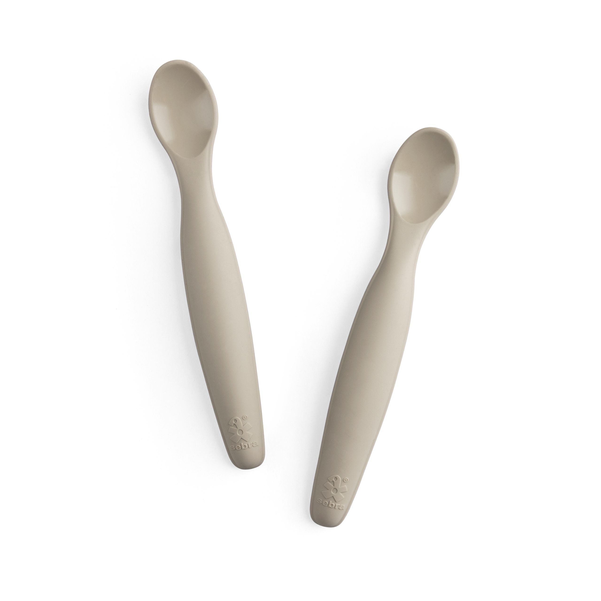 Sebra - Löffel - Silicone Spoon Set, long - Jetty Beige