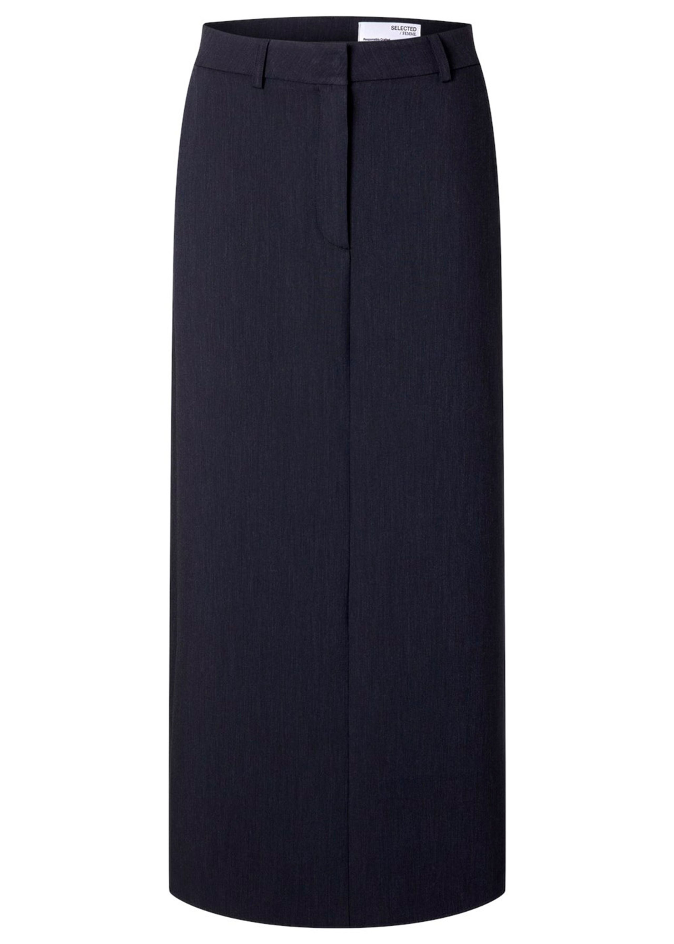 Selected Femme - Rok - SLFRita HW Long Skirt DSM - Dark Sapphire Melange