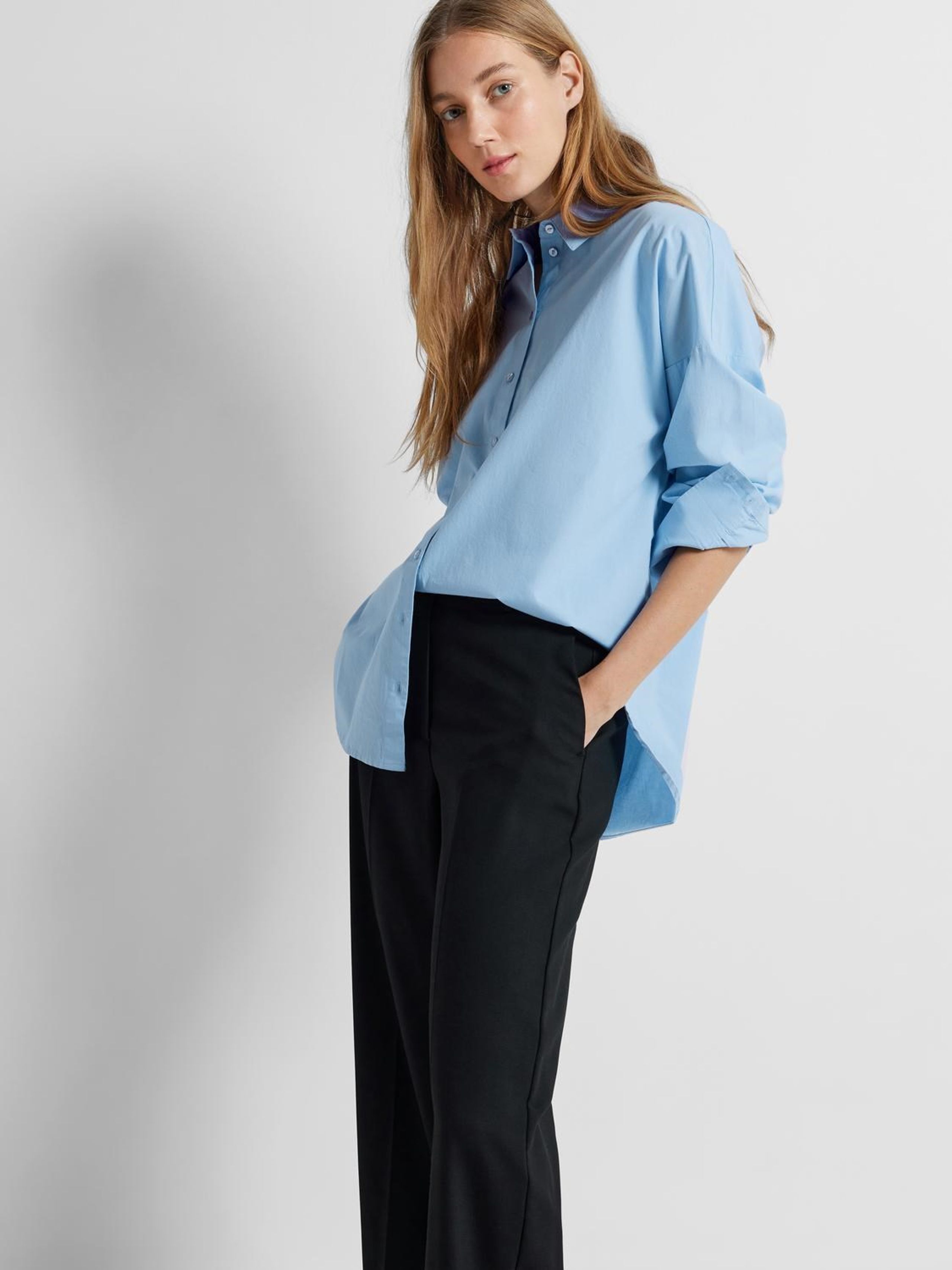 Selected Femme - Chemise - SLFDina-Sanni LS Shirt NOOS - Cashmere Blue