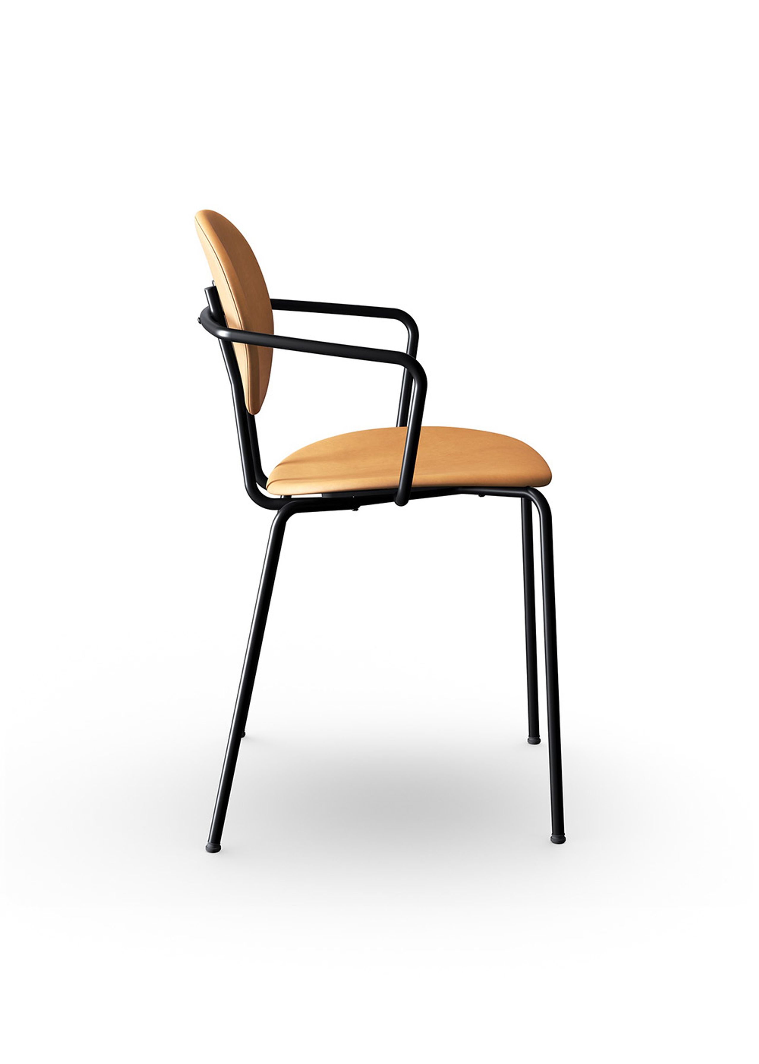 Sibast Furniture - Cadeira de jantar - Piet Hein Dining Armchair | Full Upholstery - Dunes Cognac Leather / Black