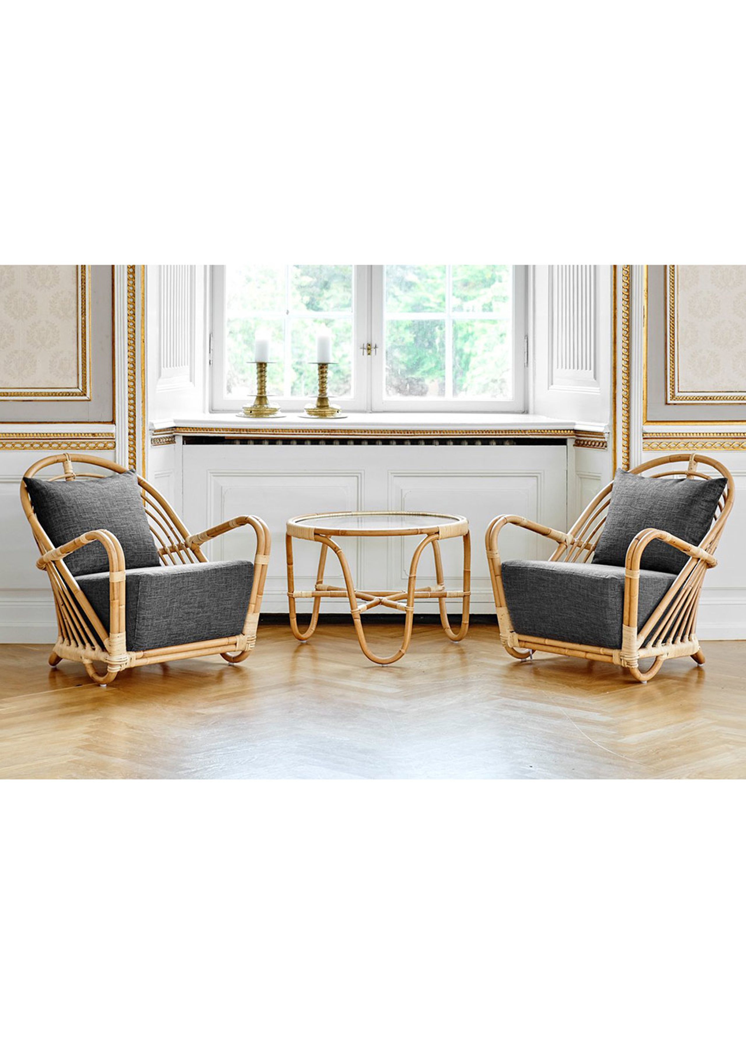 Sika - Fauteuil - Charlottenborg lounge chair - Nature - Dark Blue