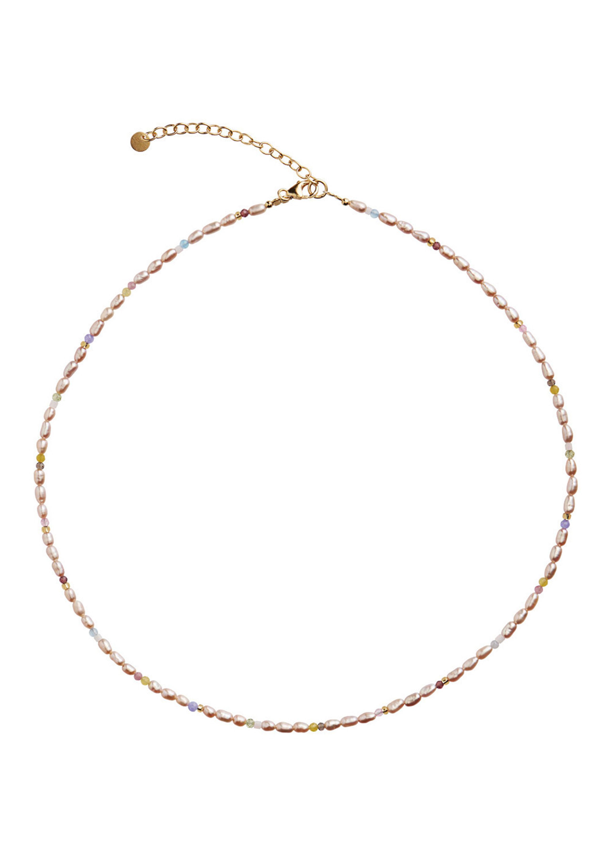 Stine A - Colar - Confetti Pearl Necklace with Beige and Pastel Mix - Gold
