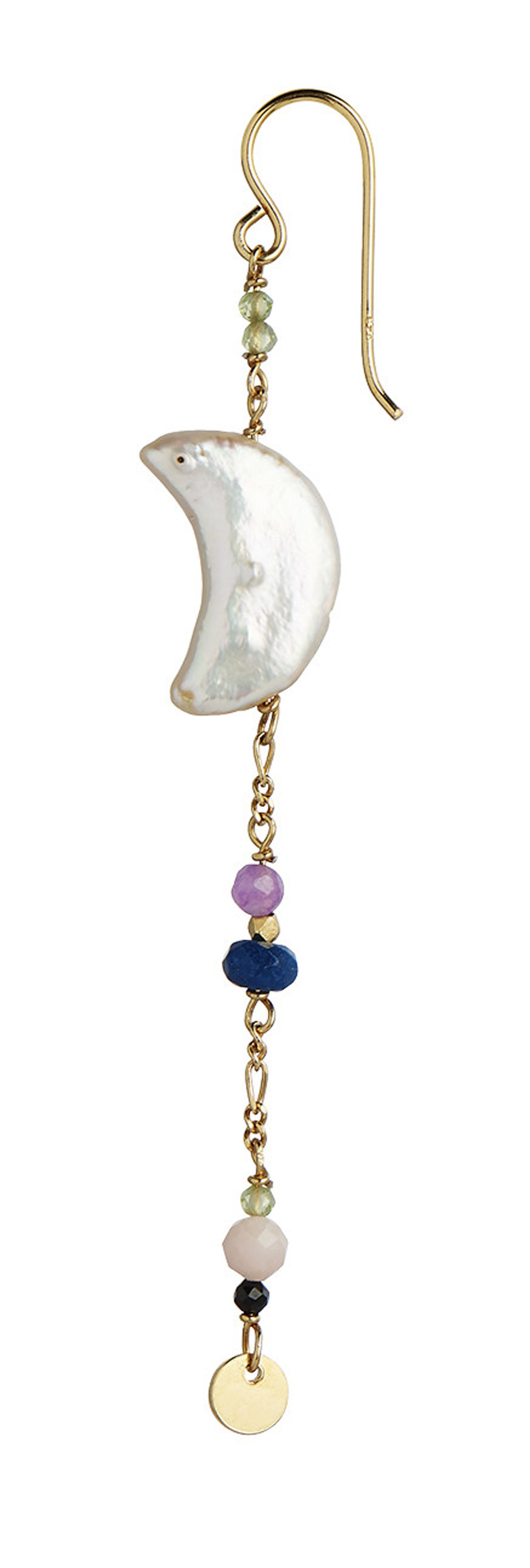 Stine Midnight Moon Earring - Ørering - Gold with Gemstones