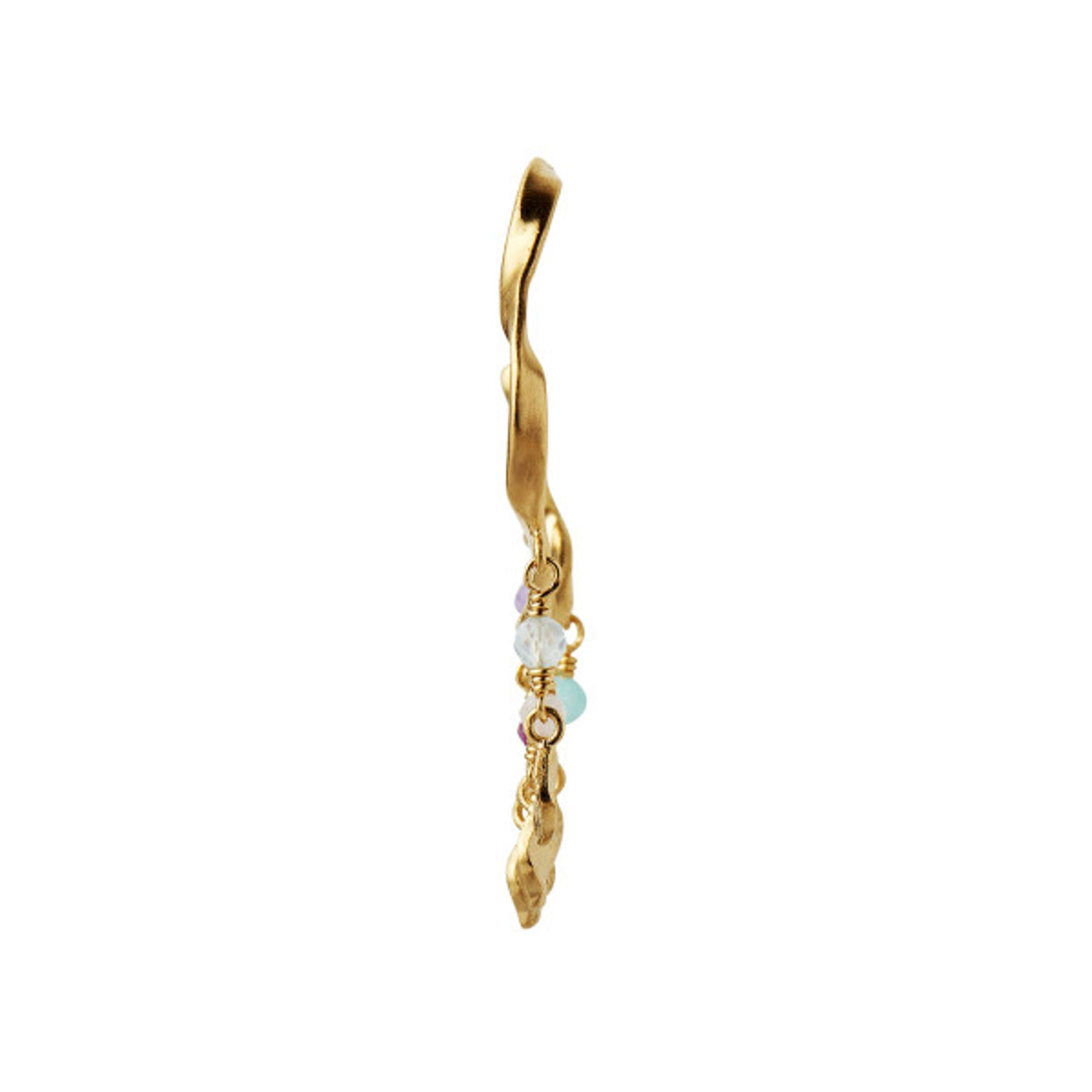 Stine A - Oorbel - Twisted Creol With Stones And ile De Lamour - Gold