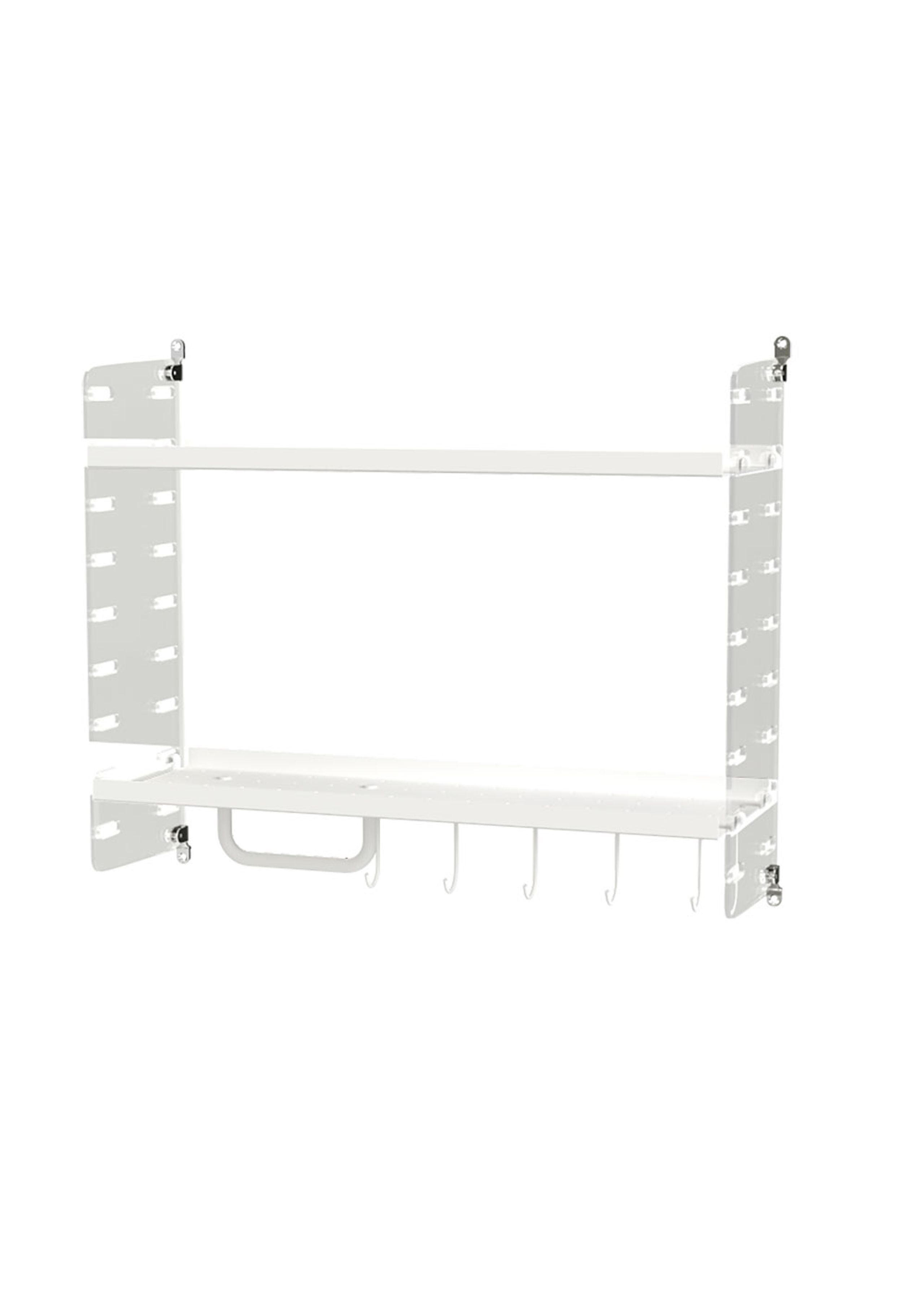 String Furniture - Regalsystem - Bathroom F - White / Clear Perspex