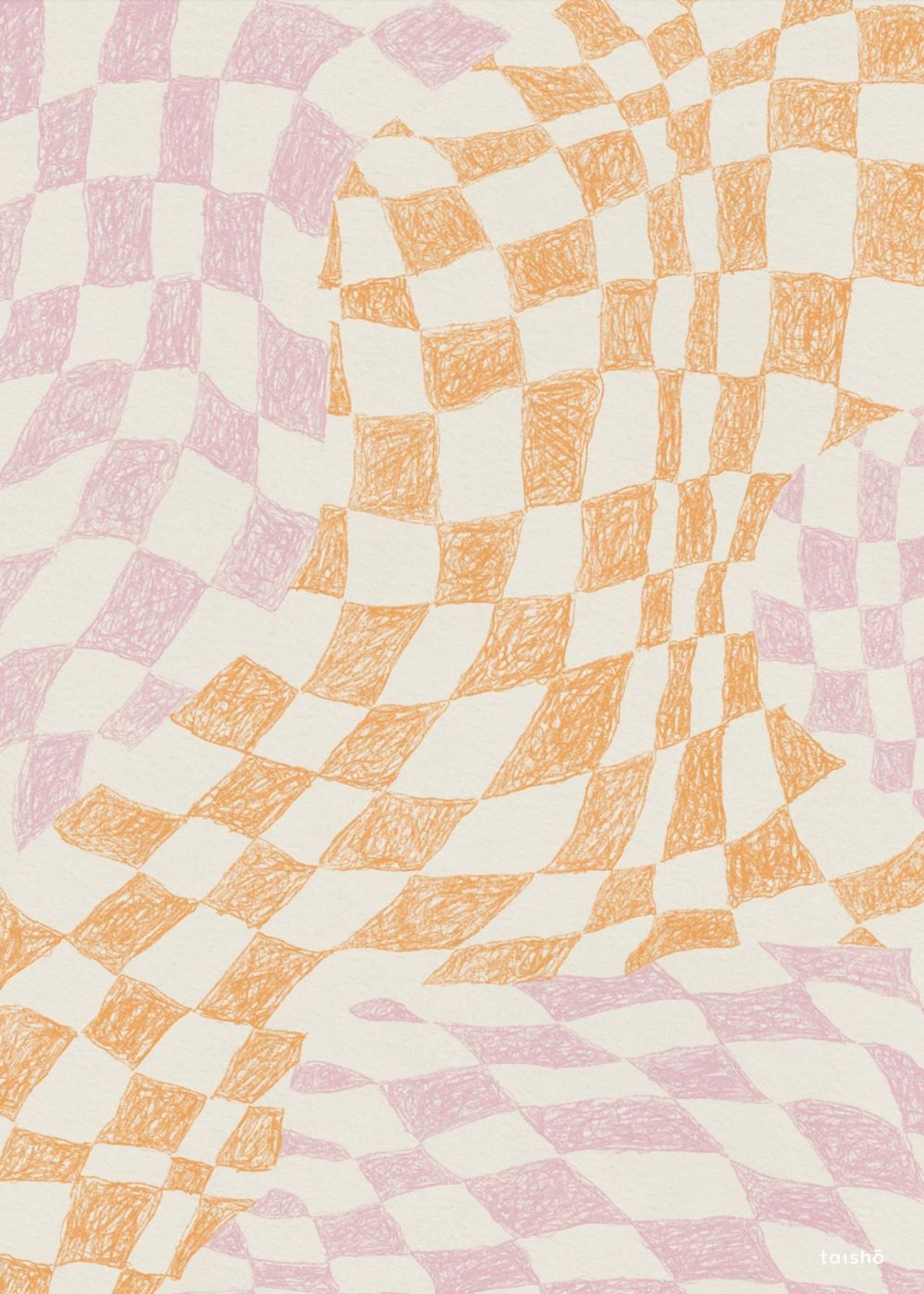 Taishō - Poster - Bølgende Skaktern - Undulating Checkers