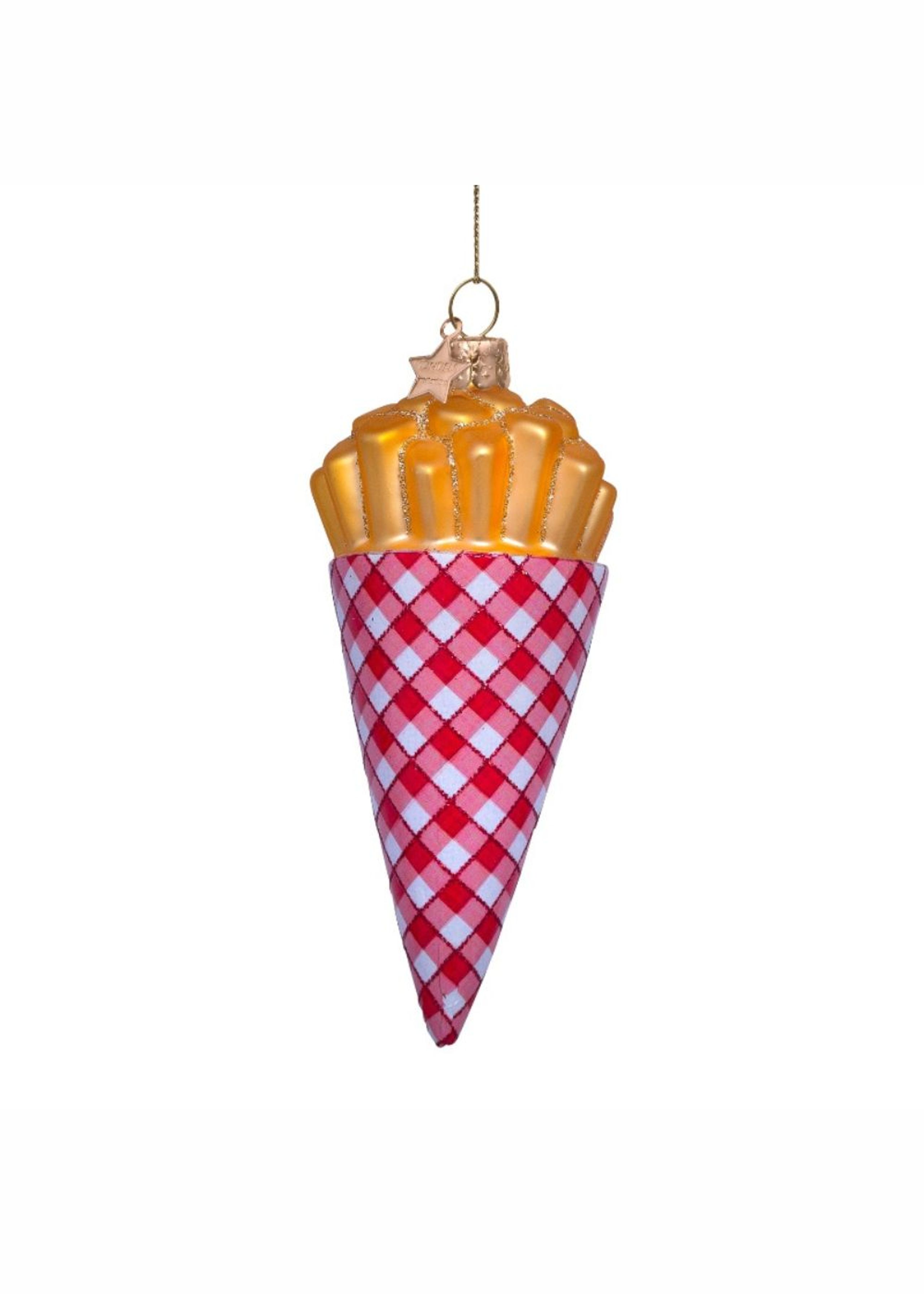 Vondels - Christbaumkugel - Ornament glass fries with mayonnaise - Red