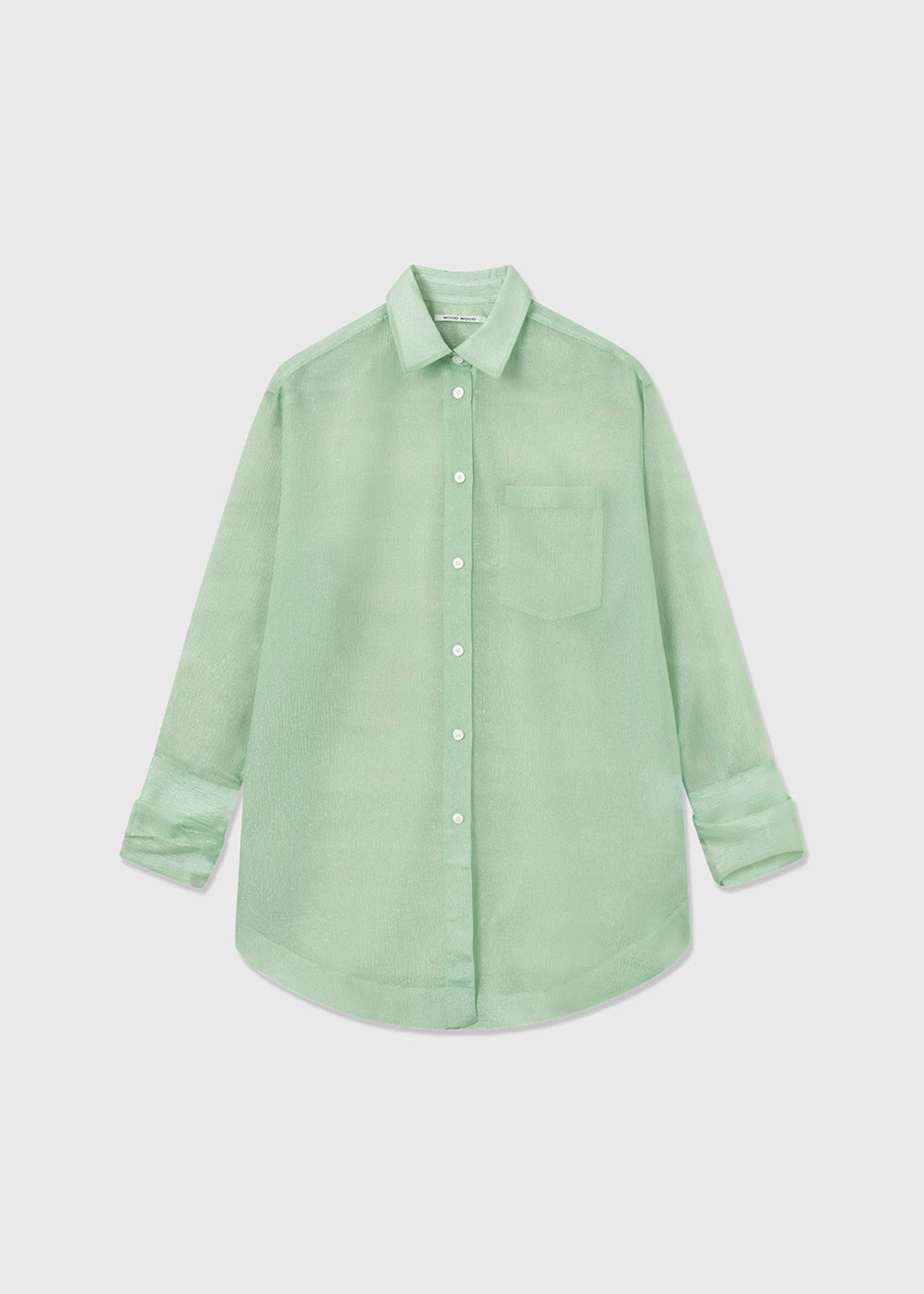 Wood Wood - Skjorte - Beth Crinkled Shirt - Light Green