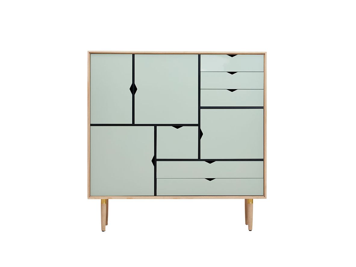 Andersen Furniture - S3 storage sideboard - Skänk - White Oiled Oak / Ocean Grey - W130 x D43 x H132 cm