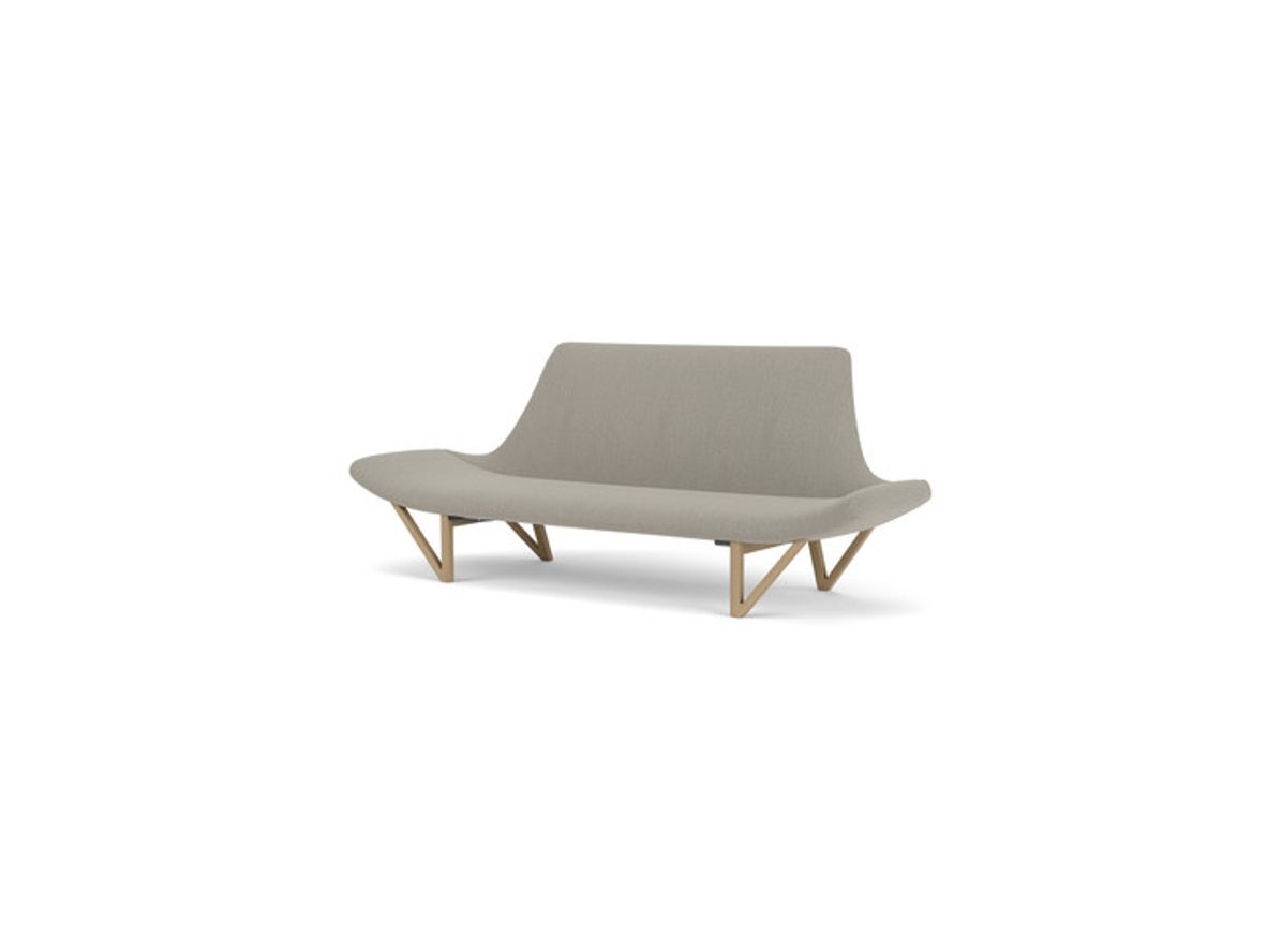 Produktfoto för Audo Copenhagen - Pagode Sofa - Soffa för 2 personer - Natural Oak / Re-wool 218 - W202 x L78 x H86 cm