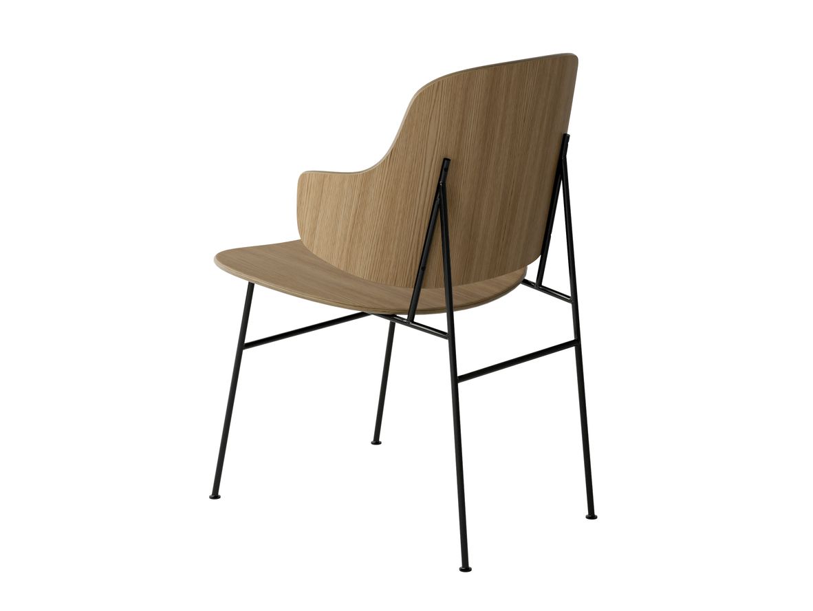 Image of Audo Copenhagen - The Penguin Dining Chair - Matstol - Black steel base / Natural Oak seat and back - W56 x L57 x H83 cm