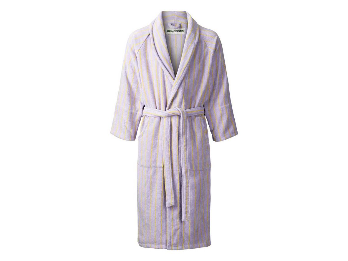 Produktfoto för Bongusta - Naram Bath Robe  - Badrock - Lilac & neon yellow - L/XL