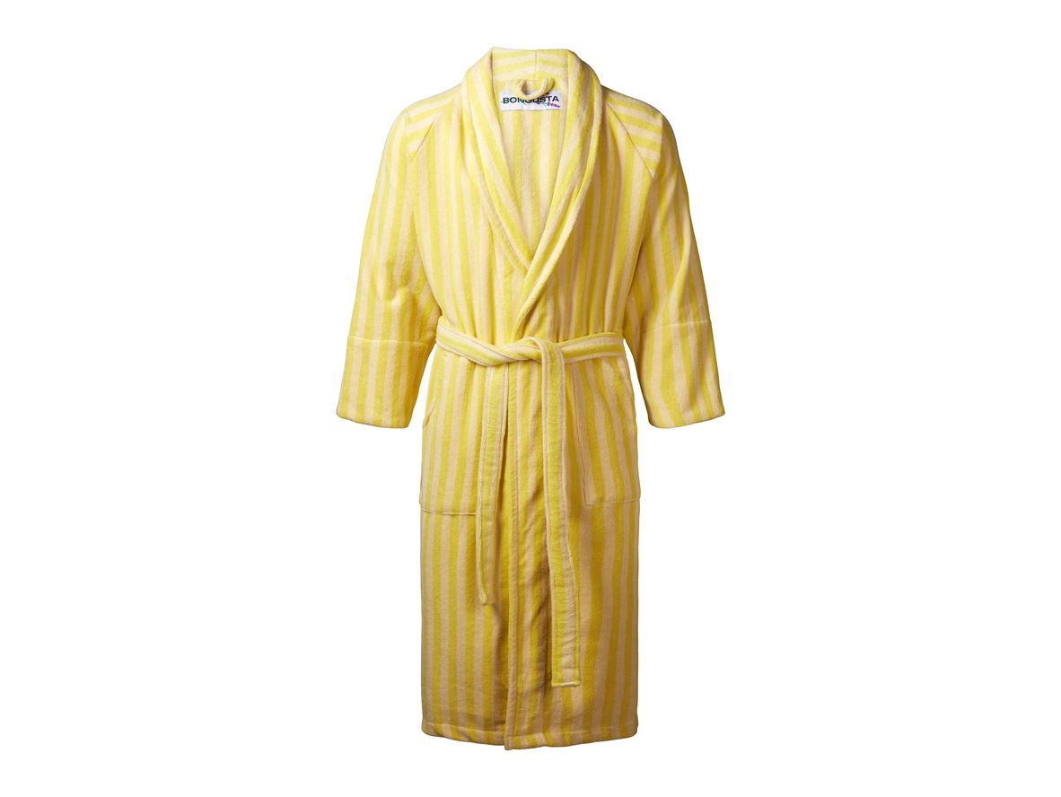 Produktfoto för Bongusta - Naram Bath Robe  - Badrock - Pristine & neon yellow - S/M