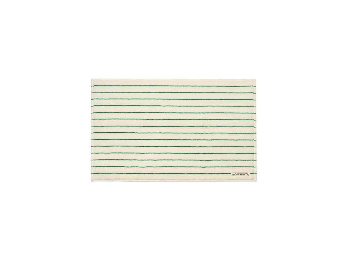 Produktfoto för Bongusta - Naram Bath Mat - Badmatta - Pure White & Grass (thin stripe) - 50 x 80 cm