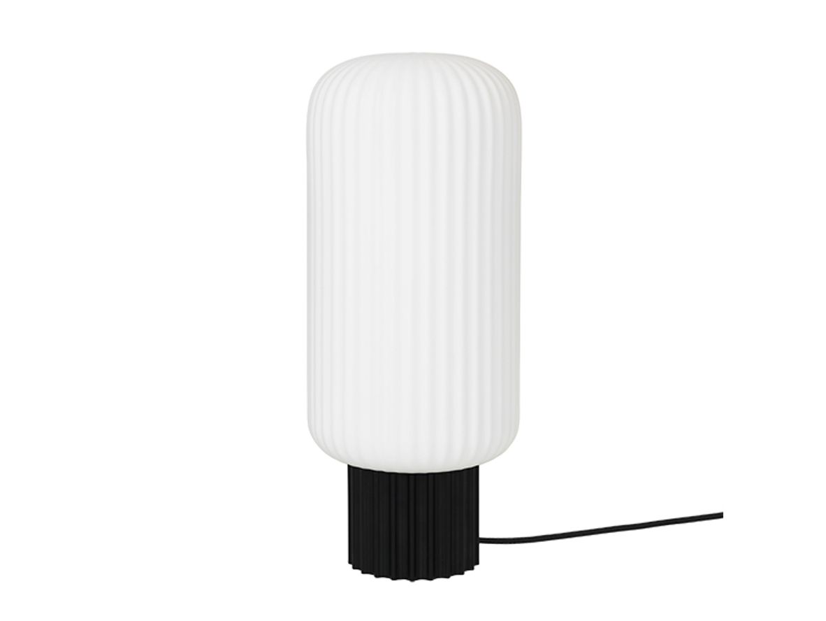 Broste CPH - Lolly Lamp Black Metal - Tablelamp - Bordslampa - L / Black Metal Base / White Opal Glass / Table - Ø16 x H39 cm