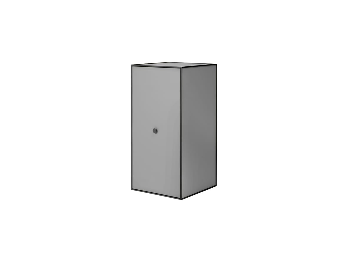 Audo Copenhagen - Frame 70  - Hylla - Dark grey - With door and 2 shelfs - 35x35x70