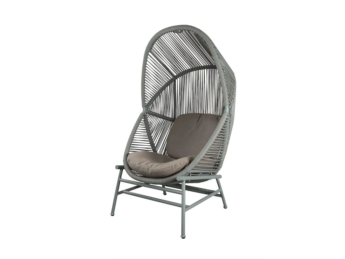 Image of Cane-line - Hive Hanging Chair - Hängande stol - Seat: Dusty Green, Aluminium / Frame: Dusty Green, Aluminium / Cushion: Taupe, Cane-line AirTouch - W87 x D87 x H124 cm