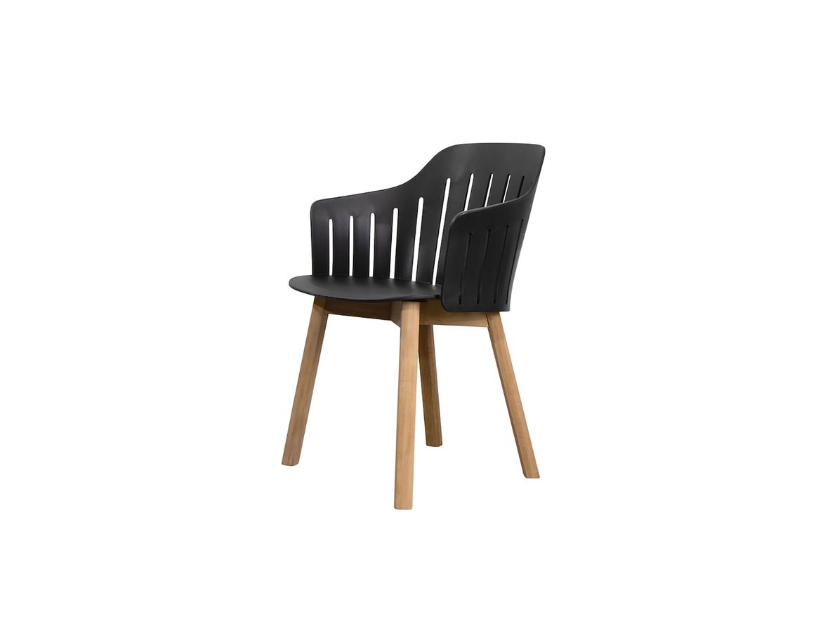 Image of Cane-line - Choice Chair - Teak - Indoor - Matstol - Frame: Teak / Seat: Black - W59 x D53 x H42 cm