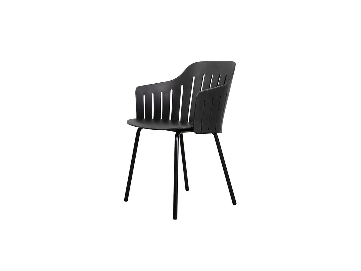 Image of Cane-line - Choice Chair - Indoor Steel - Indoor - Matstol - Frame: Indoor Steel, Black / Seat: Black - W59 x D53 x H42 cm