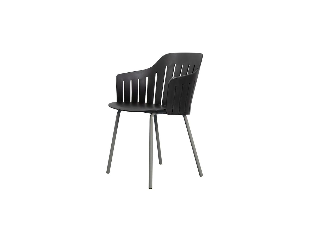 Image of Cane-line - Choice Chair - Indoor Steel - Indoor - Matstol - Frame: Indoor Steel, Taupe / Seat: Black - W59 x D53 x H42 cm