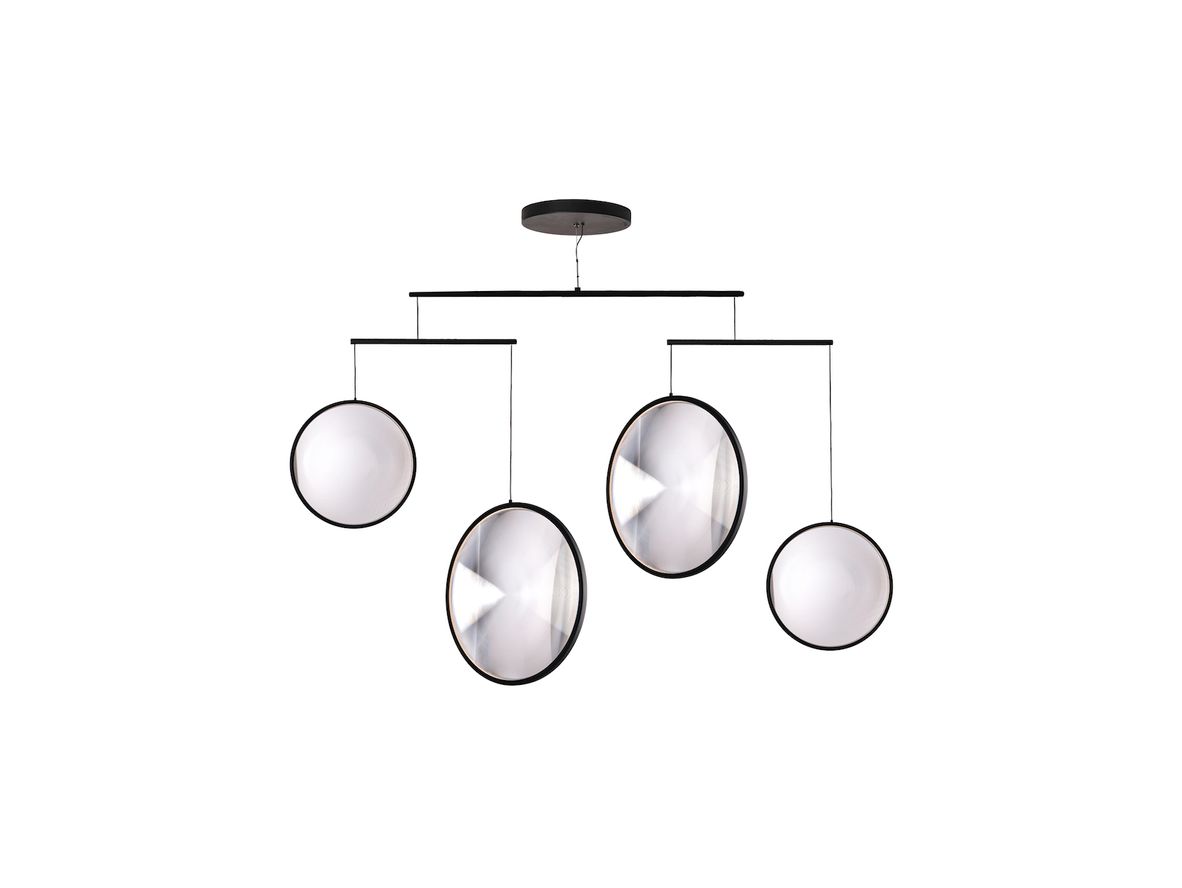 DCWéditions – Focus X4 – Hängande lampa – black – H 72,3 cm x W131 cm x Wire length 300 cm