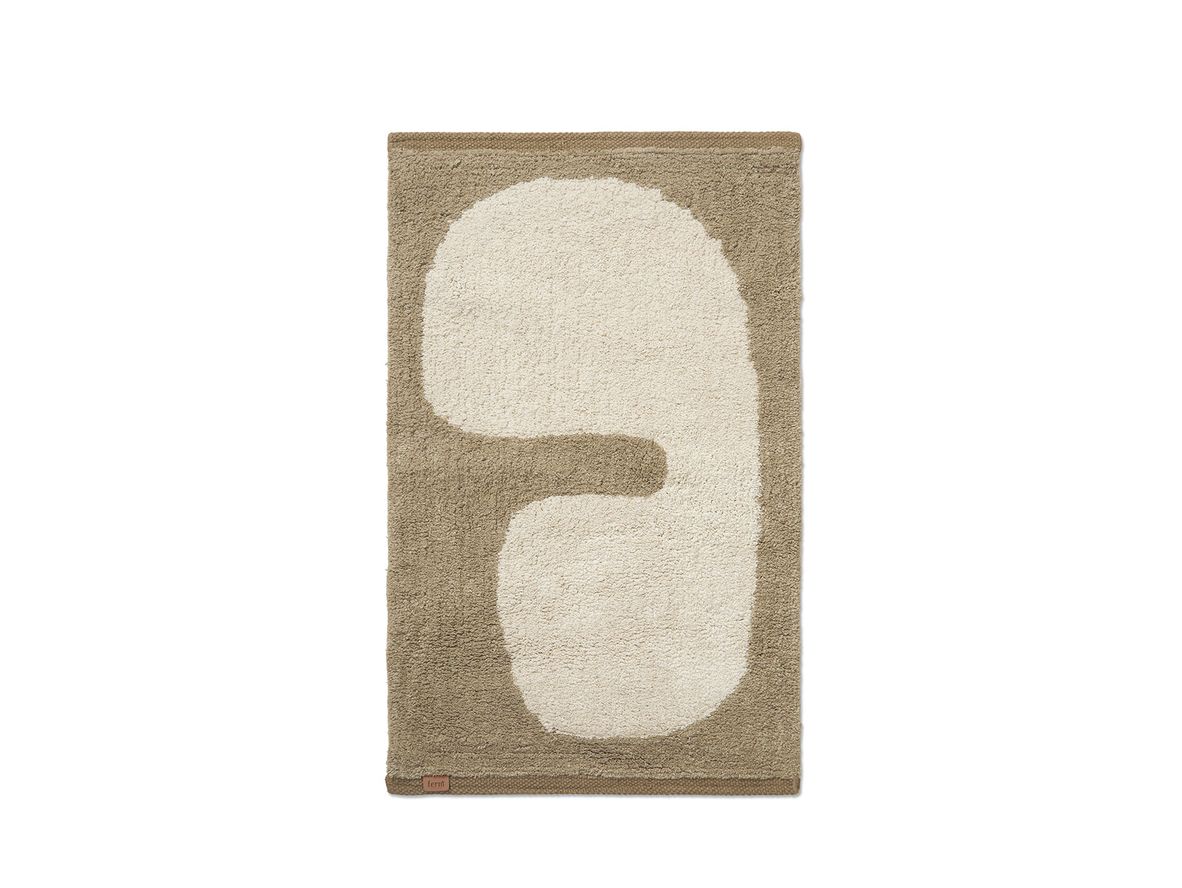 Produktfoto för Ferm Living - Lay Washable Mat - Badmatta - Dark Taupe/Off-white - W50 x H70 x D1 cm