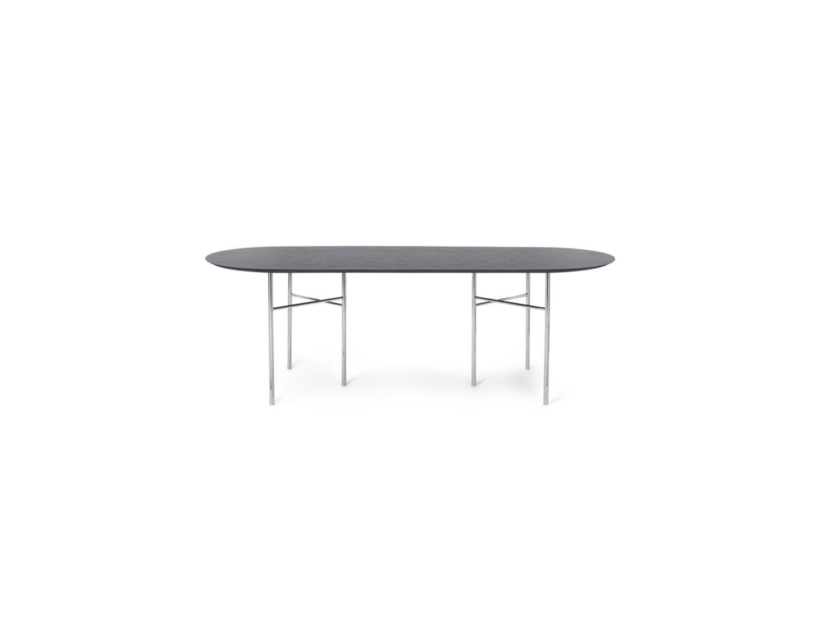 Image of Ferm Living - Mingle Table Top / Oval - Matbord - Large - Black Veneer - W220 x H2,5 x D90 cm