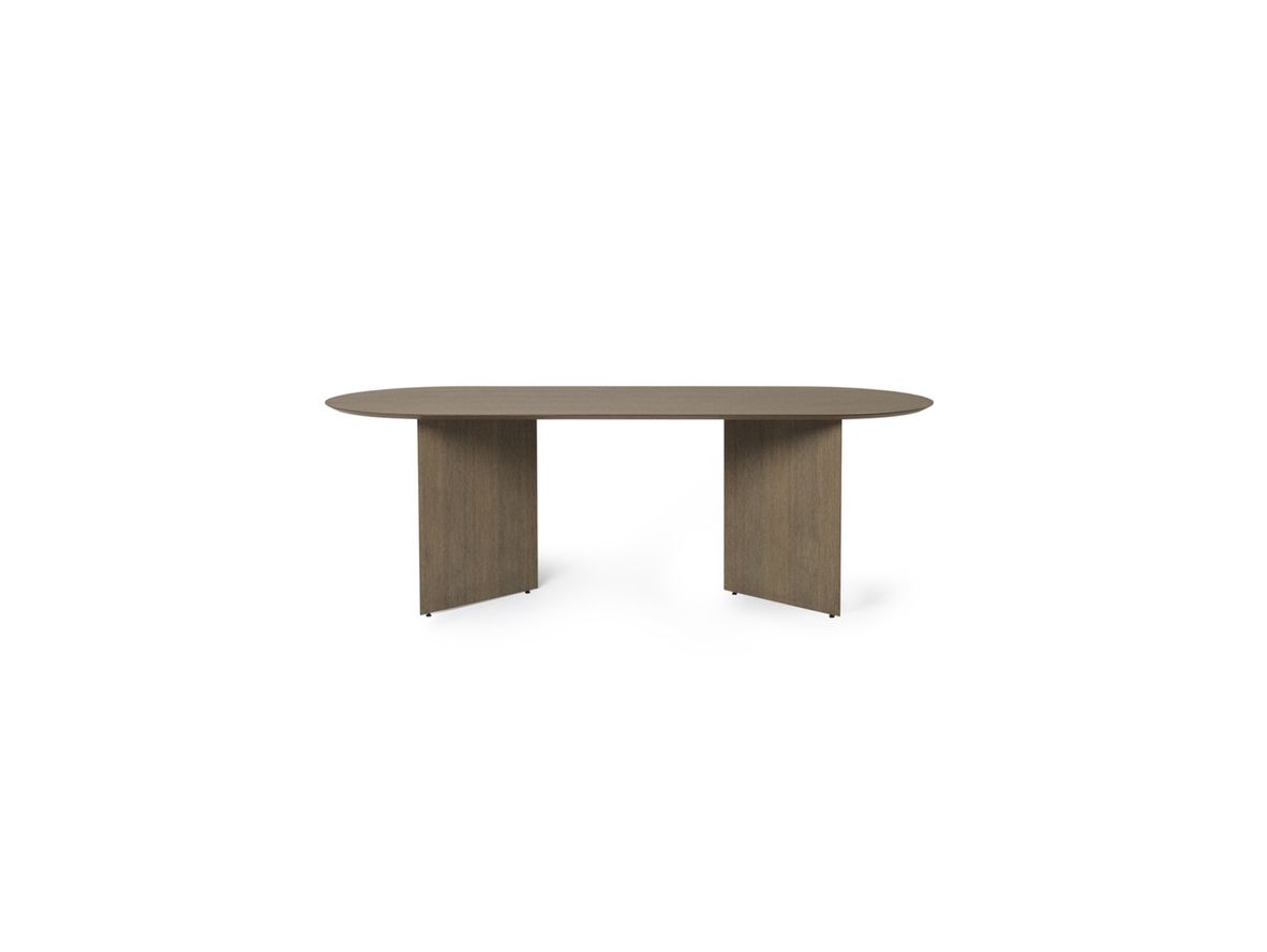 Image of Ferm Living - Mingle Table Top / Oval - Matbord - Large - Dark Stained Oak Veneer - W220 x H2,5 x D90 cm