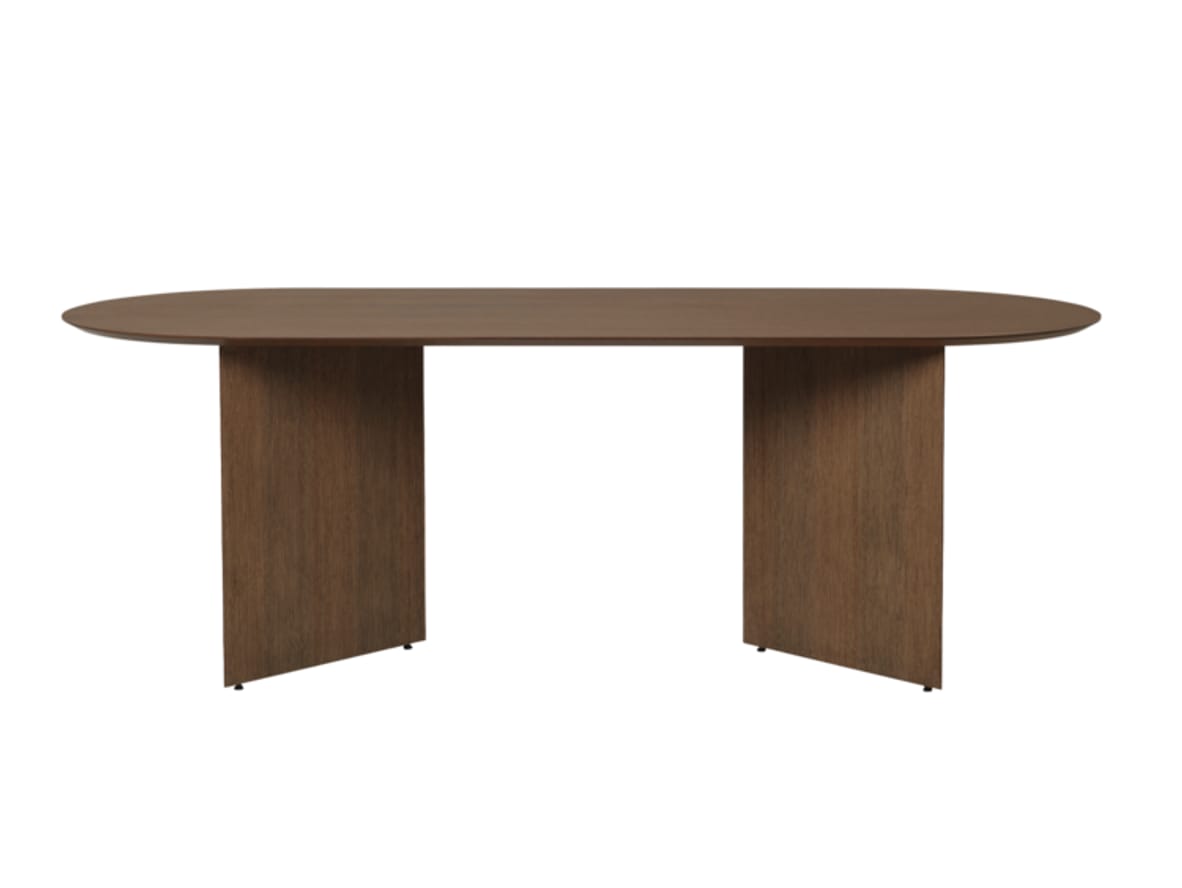 Image of Ferm Living - Mingle Table Top / Oval - Matbord - Large - Walnut - W220 x H2,5 x D90 cm