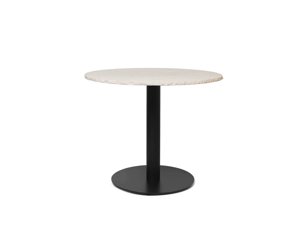 Image of Ferm Living - Mineral Dining Table  - Cafe-table - Bianco Curia/Black - W90 x D90 x H72 cm