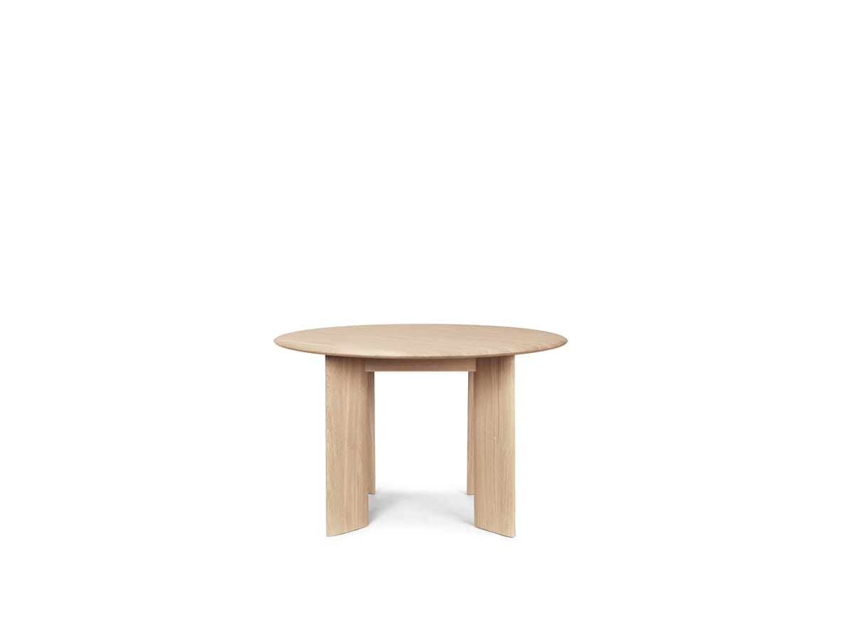 Produktfoto för Ferm Living - Bevel Table - Round - Matbord - Bevel Table - Round Ø117 - White Oiled Oak - W117 x D117 x H73 cm