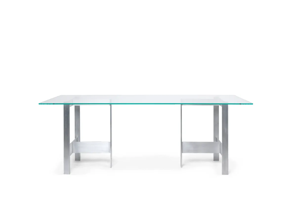 Produktfoto för Ferm Living - Lager Dining Table  - Matbord - 90 x 200 - Glass/Aluminium - B: 90 x H: 76 x D: 200 cm