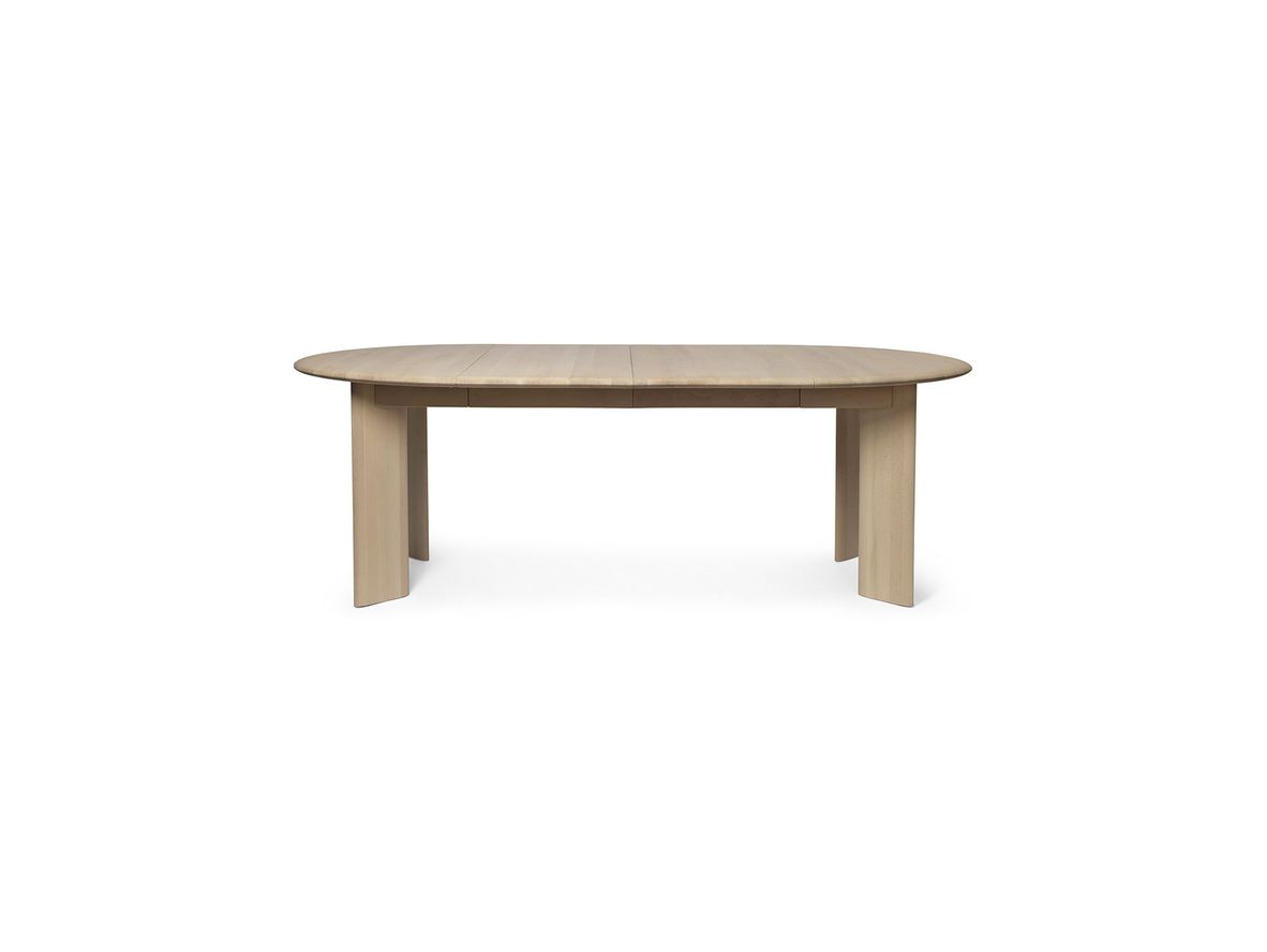 Produktfoto för Ferm Living - Bevel Table - Extendable x2 - Matbord - White Oiled Beech - Ø117 x H73 cm