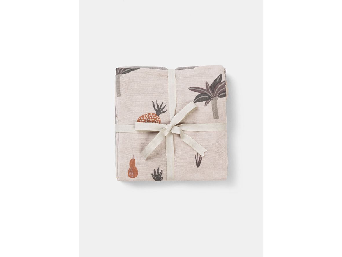 Produktfoto för Ferm Living - Muslin Squares - Set of 3 - Dammblad - Fruiticana - B70 x H70 cm