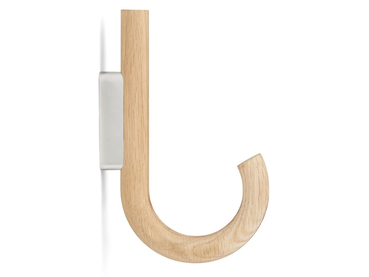 Produktfoto för Gejst - Hook Hanger - Galge - Oak hook / Chrome wall mount - L2 x D12,8 x H19 cm