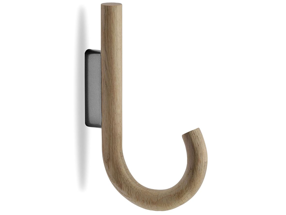 Produktfoto för Gejst - Hook Hanger - Galge - Oak hook / Black Chrome wall mount - L2 x D12,8 x H19 cm